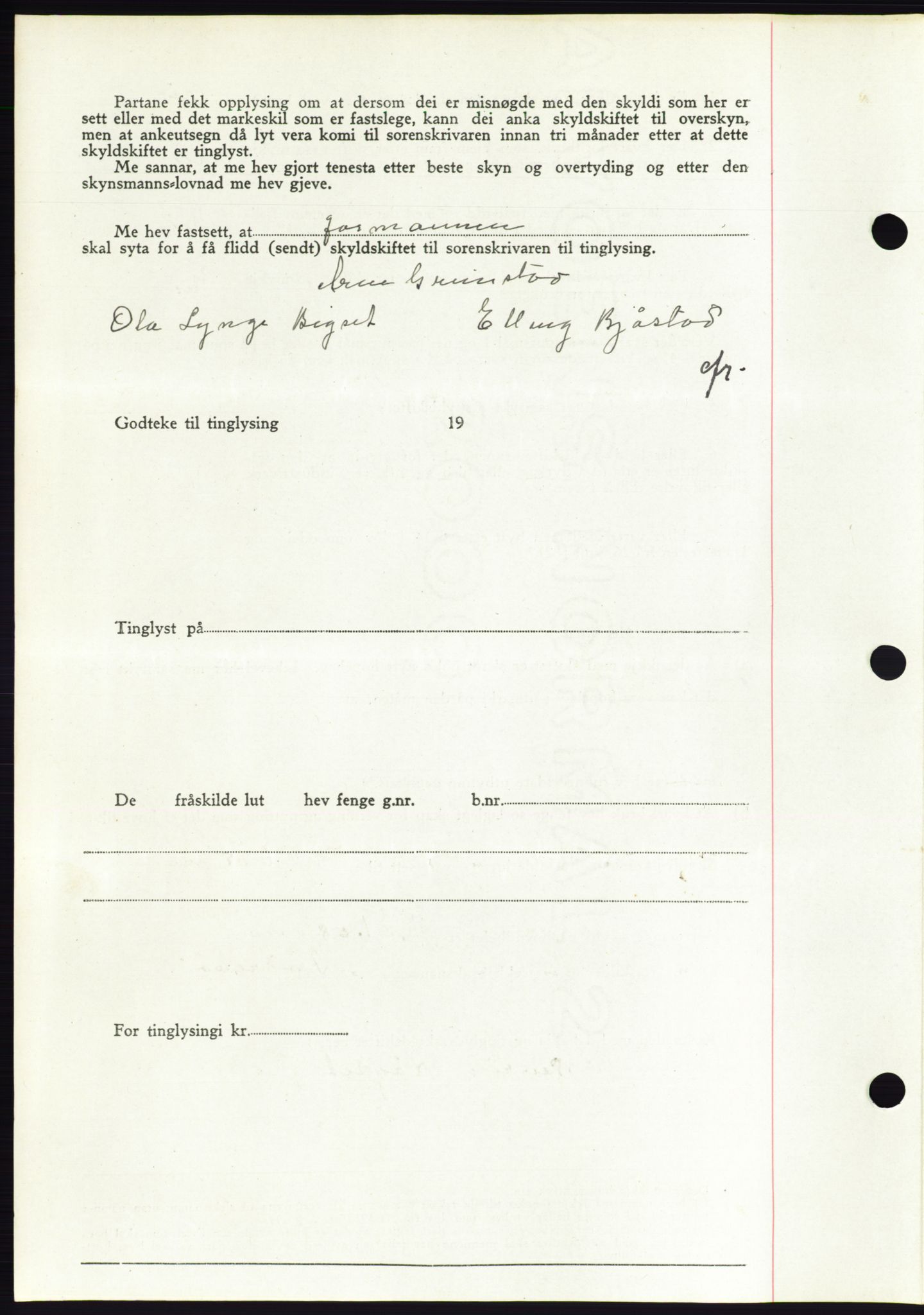 Søre Sunnmøre sorenskriveri, AV/SAT-A-4122/1/2/2C/L0076: Mortgage book no. 2A, 1943-1944, Diary no: : 888/1944