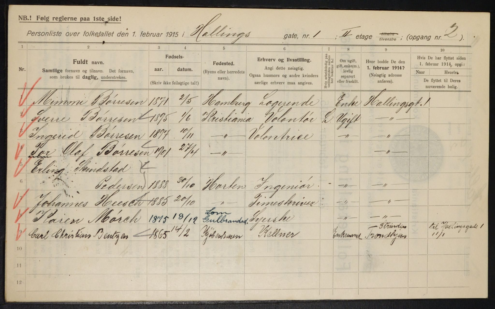 OBA, Municipal Census 1915 for Kristiania, 1915, p. 33651