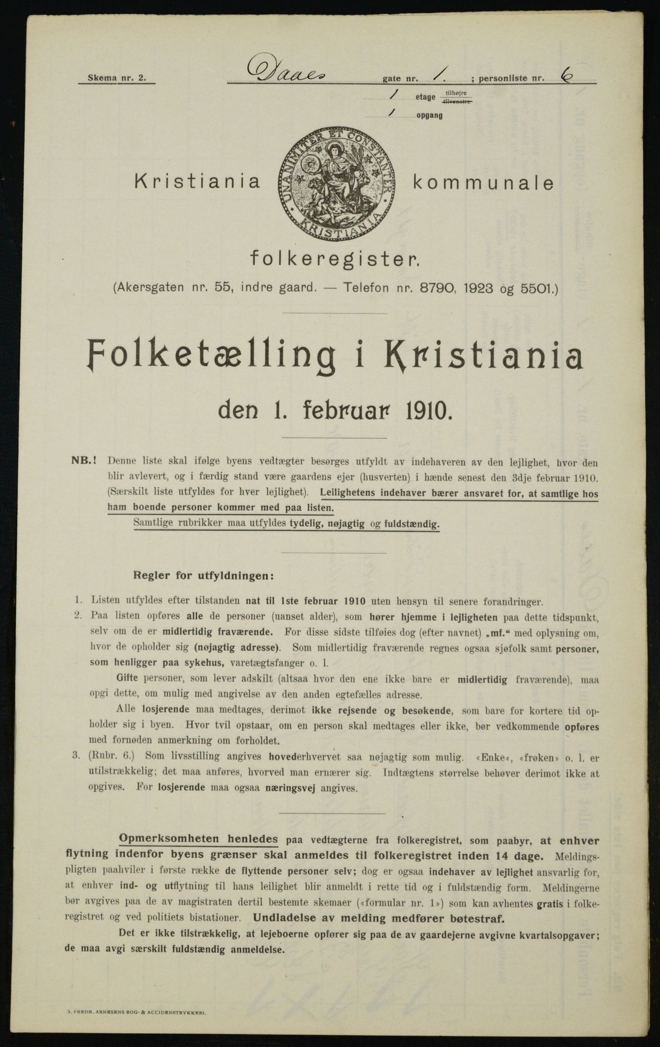 OBA, Municipal Census 1910 for Kristiania, 1910, p. 16960