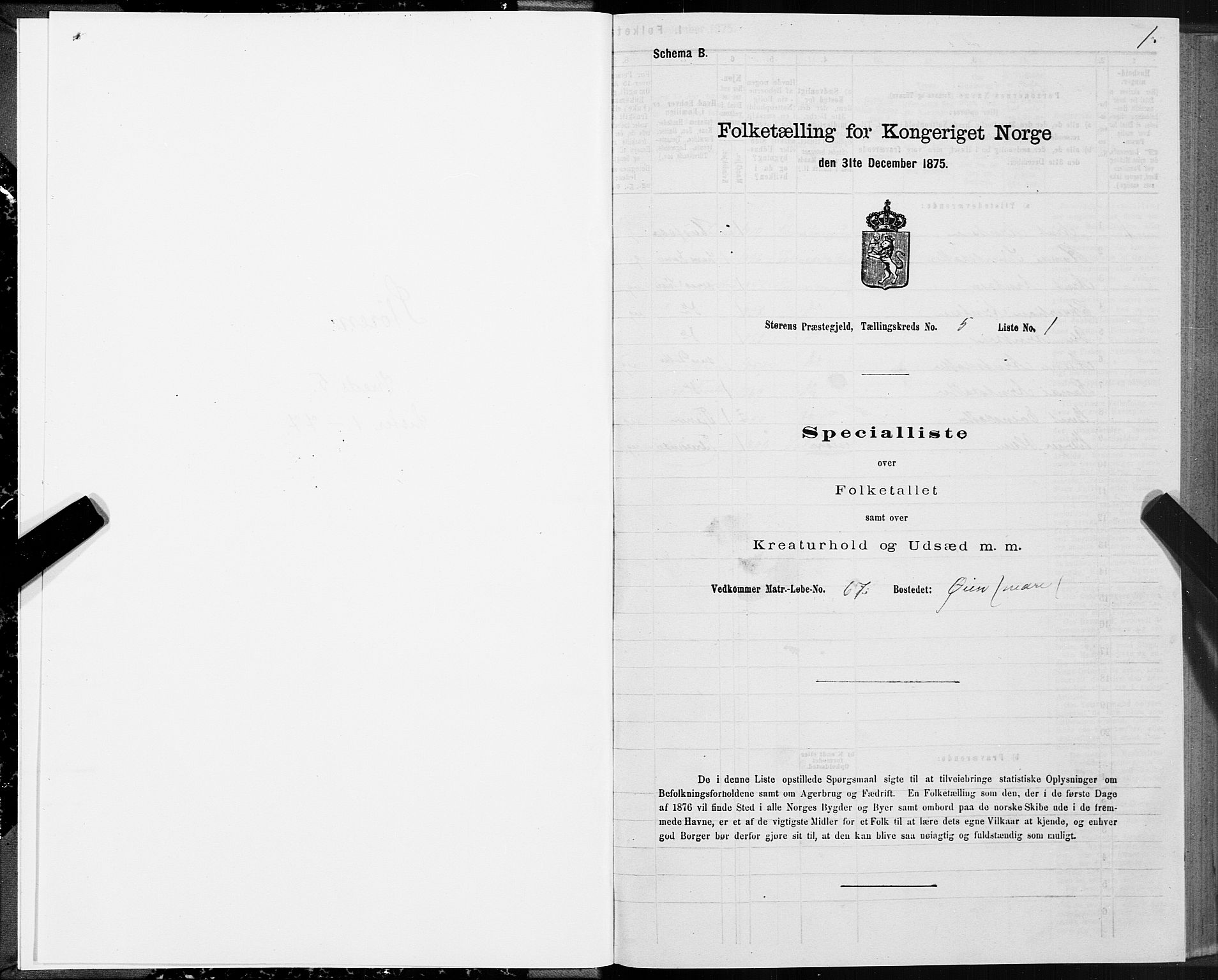 SAT, 1875 census for 1648P Støren, 1875, p. 3001