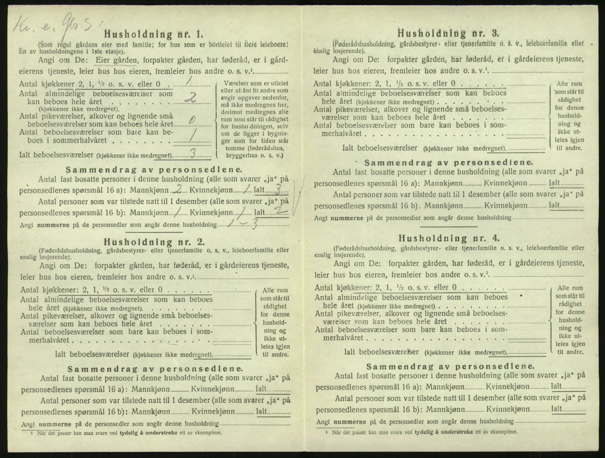 SAK, 1920 census for Herad, 1920, p. 31