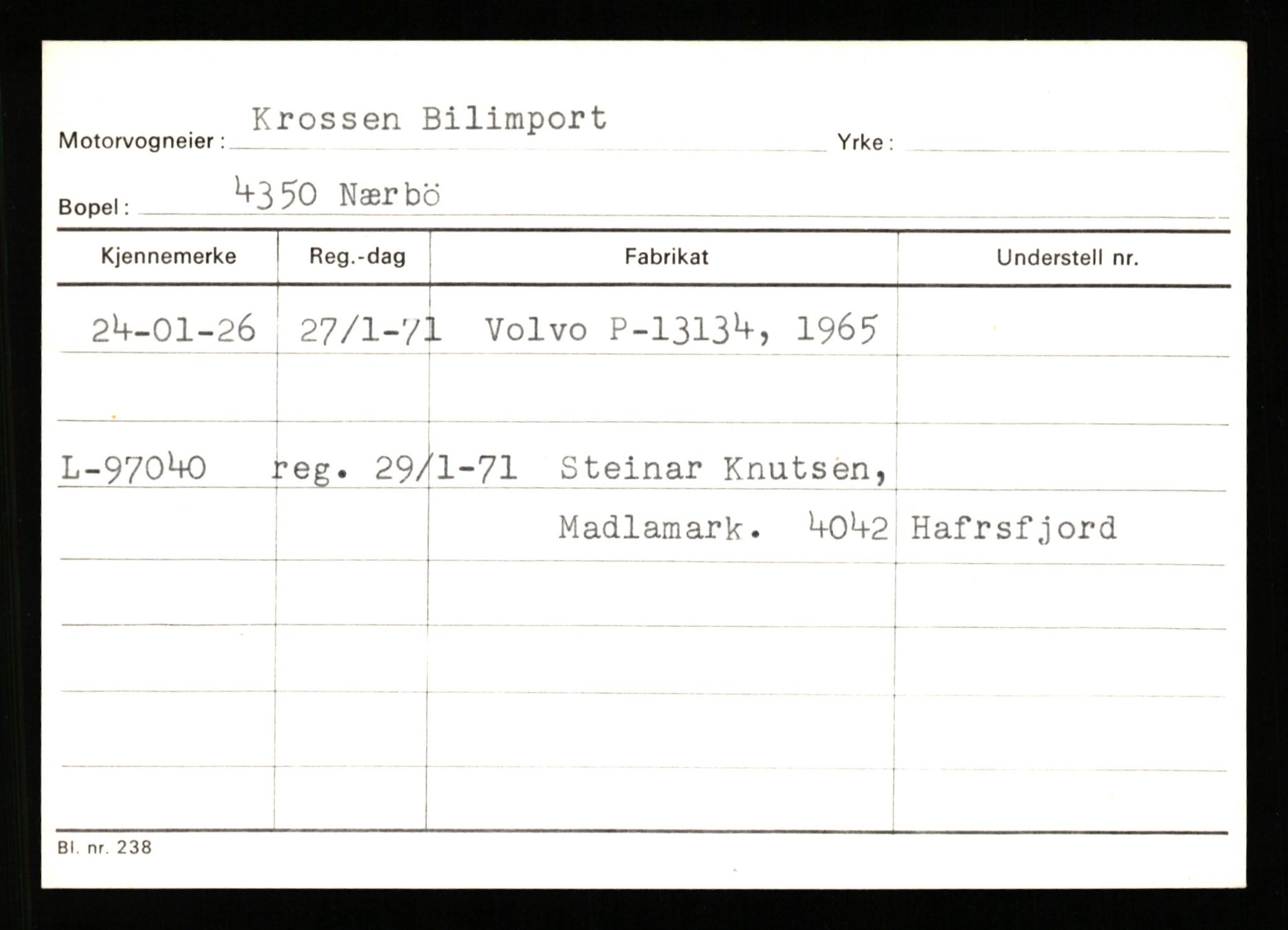 Stavanger trafikkstasjon, AV/SAST-A-101942/0/G/L0011: Registreringsnummer: 240000 - 363477, 1930-1971, p. 7