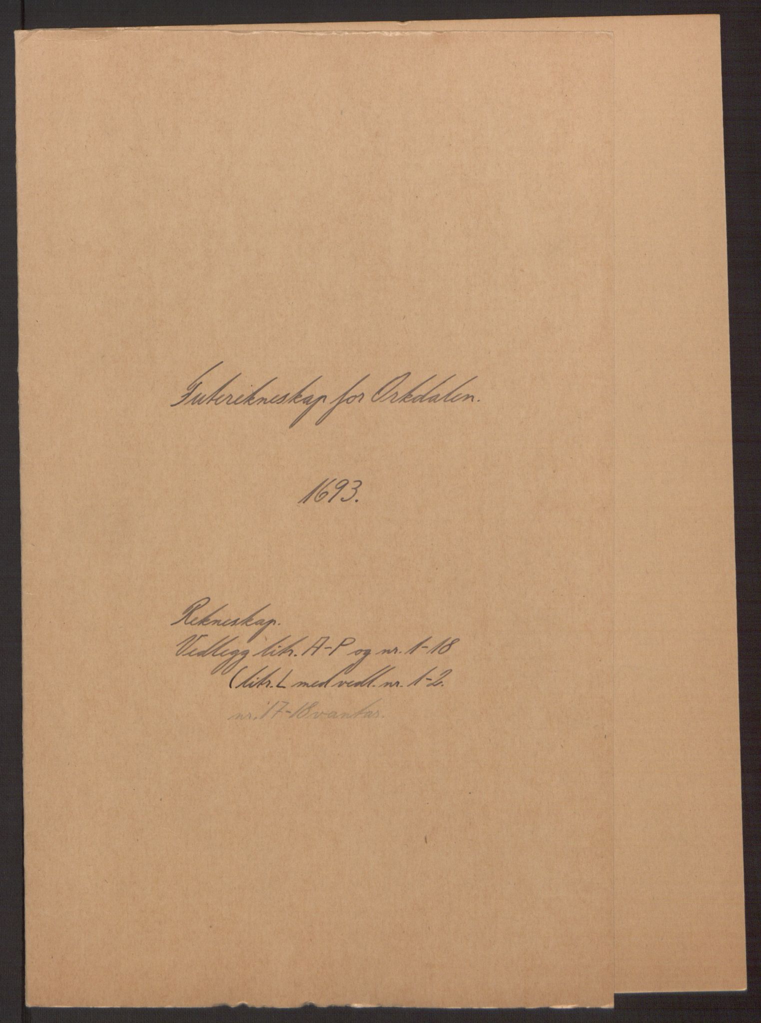 Rentekammeret inntil 1814, Reviderte regnskaper, Fogderegnskap, AV/RA-EA-4092/R58/L3938: Fogderegnskap Orkdal, 1693, p. 2