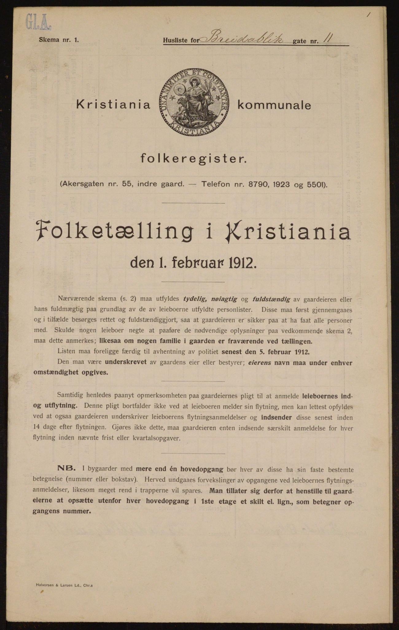 OBA, Municipal Census 1912 for Kristiania, 1912, p. 7997