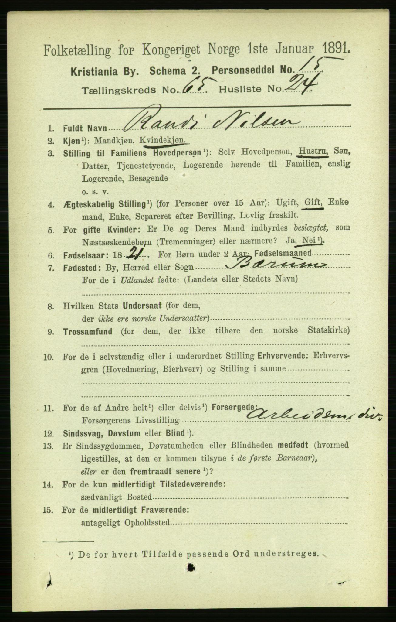 RA, 1891 census for 0301 Kristiania, 1891, p. 35537