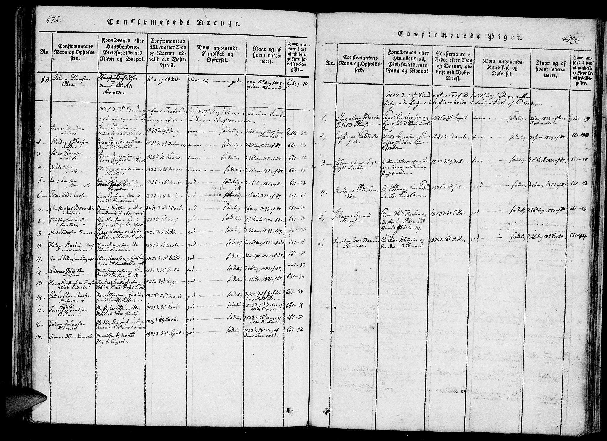 Ministerialprotokoller, klokkerbøker og fødselsregistre - Møre og Romsdal, AV/SAT-A-1454/561/L0727: Parish register (official) no. 561A01, 1817-1858, p. 472-473