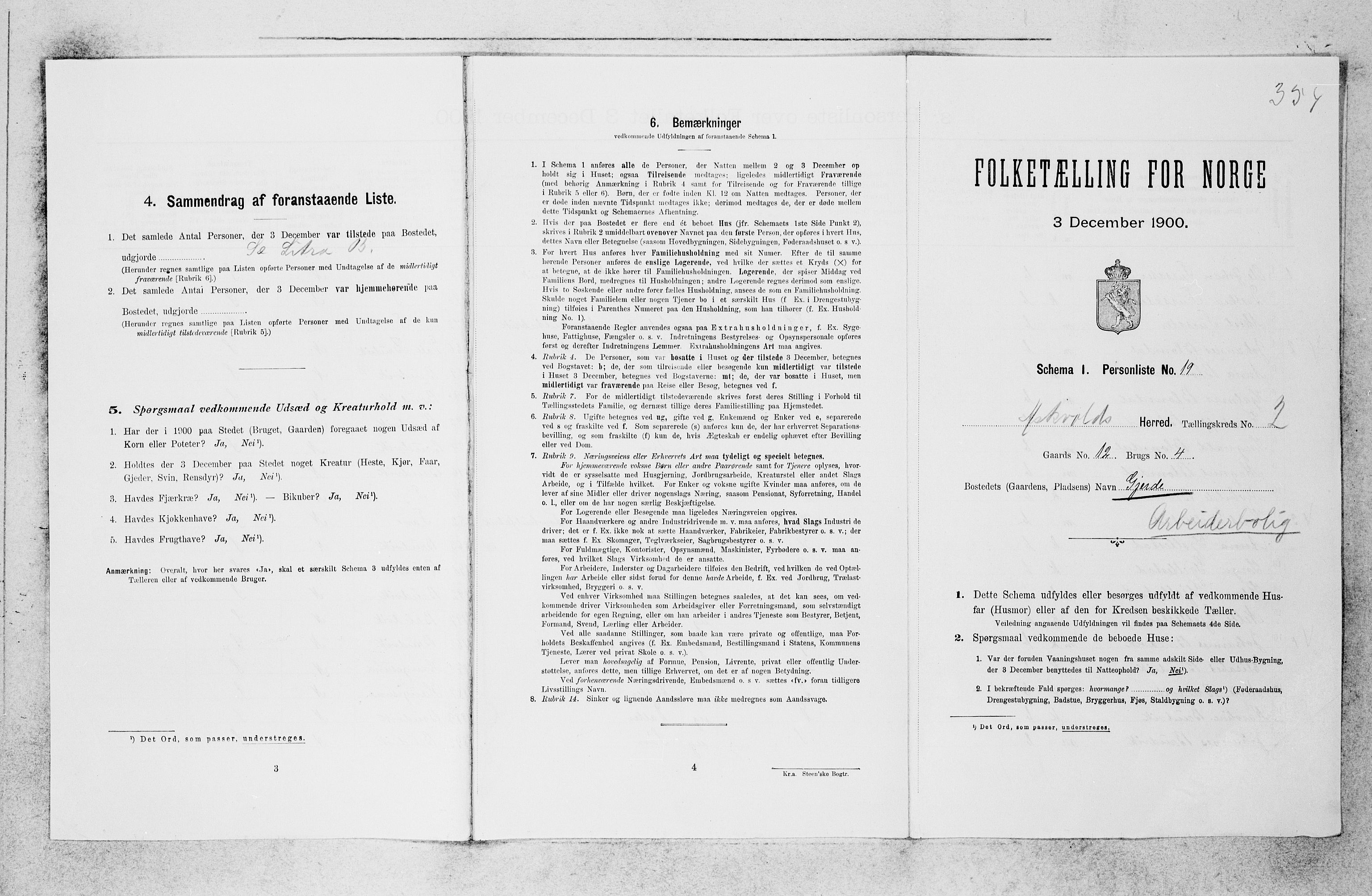 SAB, 1900 census for Askvoll, 1900, p. 180