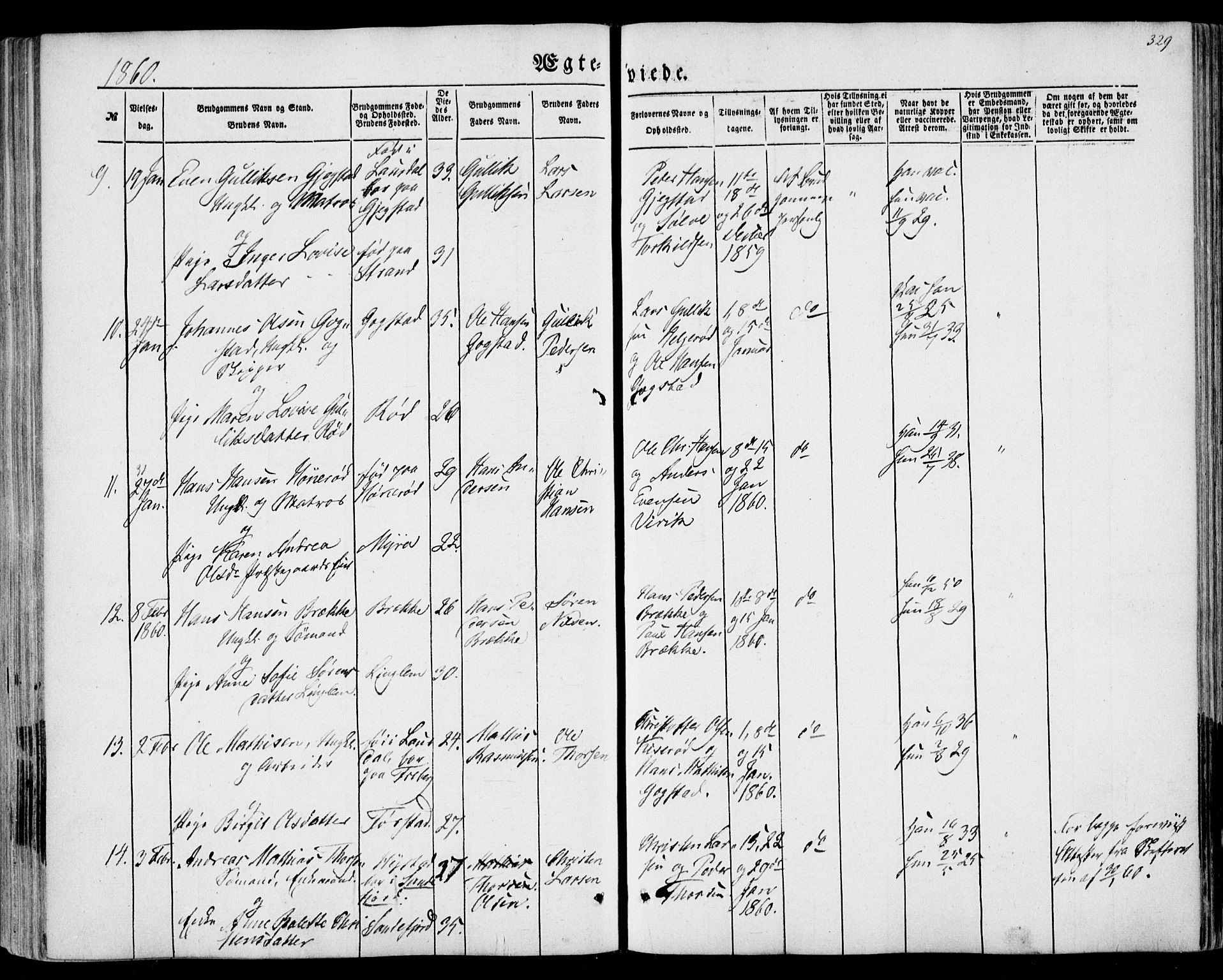 Sandar kirkebøker, SAKO/A-243/F/Fa/L0007: Parish register (official) no. 7, 1855-1861, p. 329