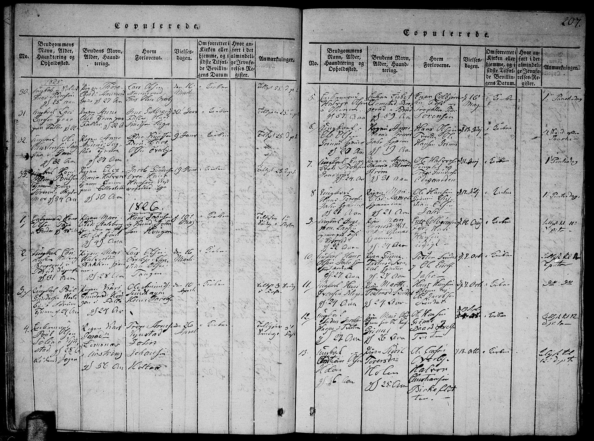 Fet prestekontor Kirkebøker, AV/SAO-A-10370a/G/Ga/L0001: Parish register (copy) no. I 1, 1815-1842, p. 207