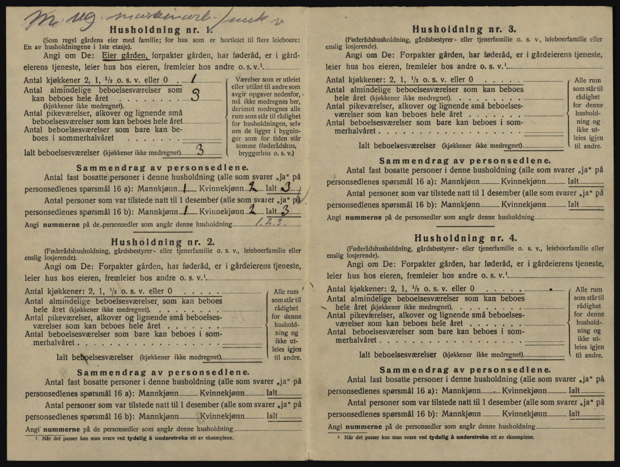 SAO, 1920 census for Glemmen, 1920, p. 2258