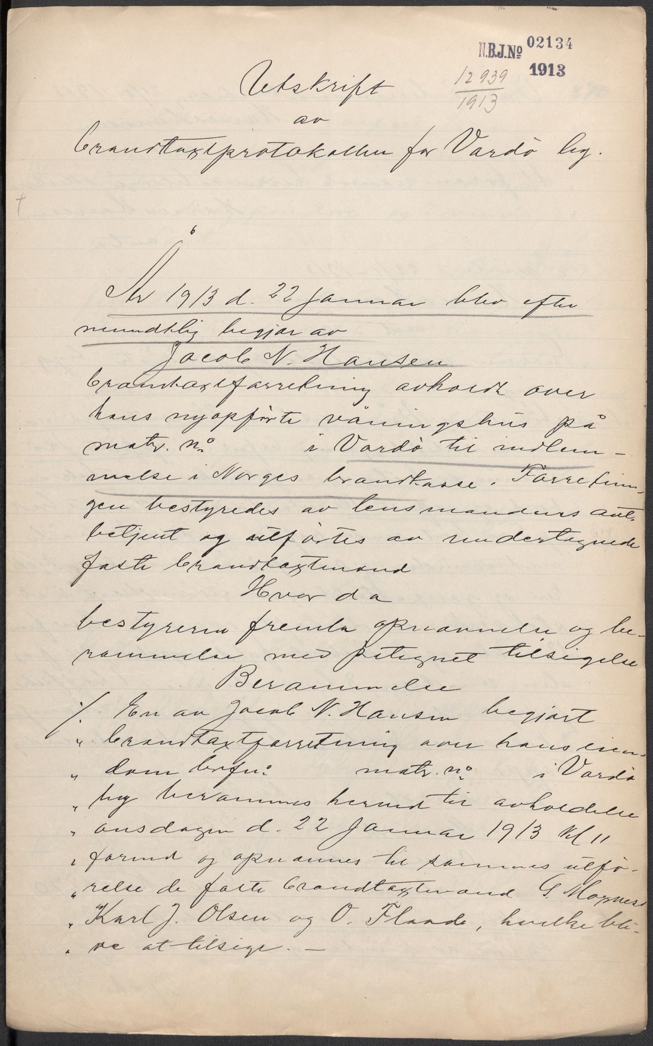 Norges Brannkasse, AV/RA-S-1549/E/Eu/L0057: Branntakster for Vardø, 1879-1956, p. 657