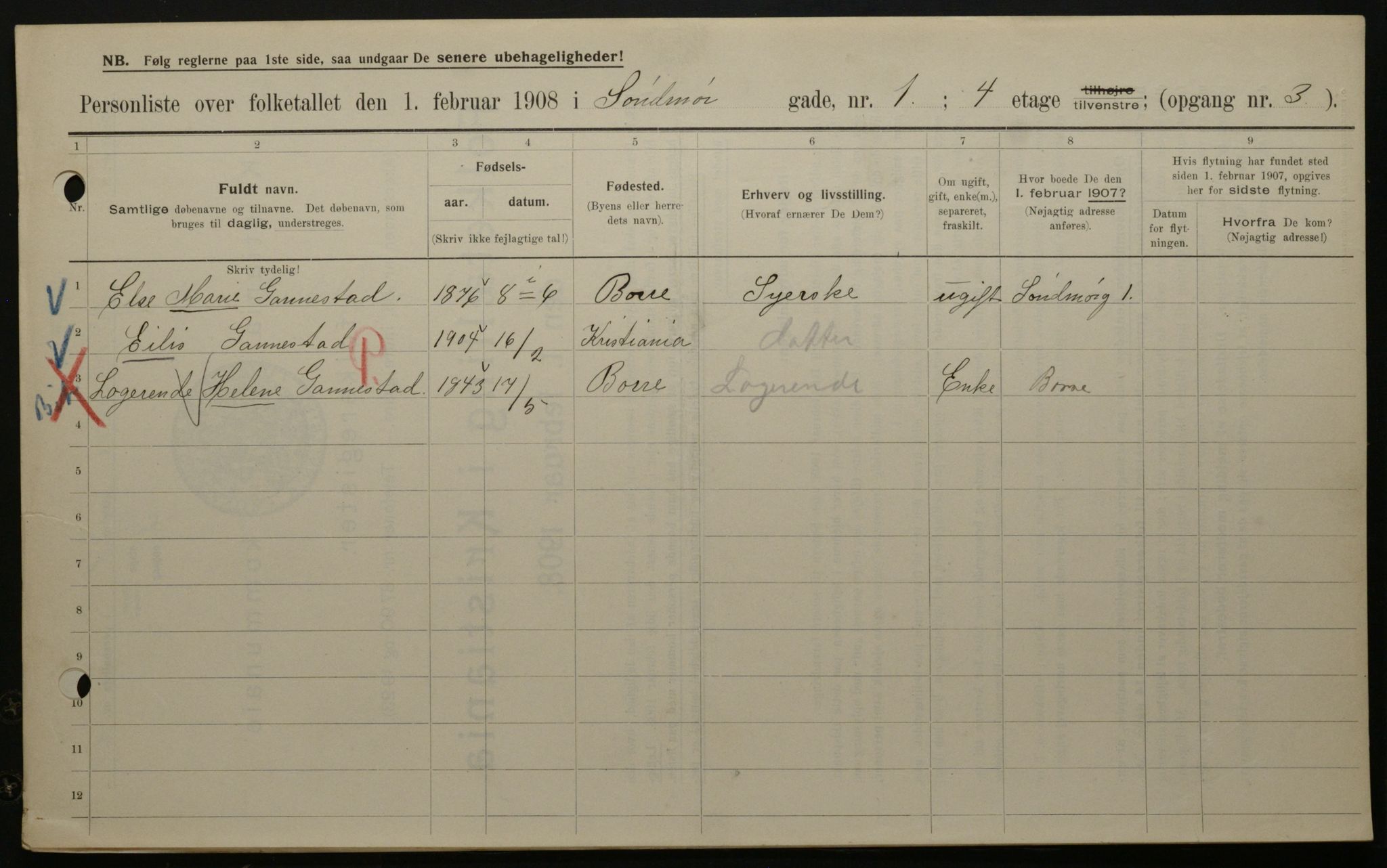 OBA, Municipal Census 1908 for Kristiania, 1908, p. 94147