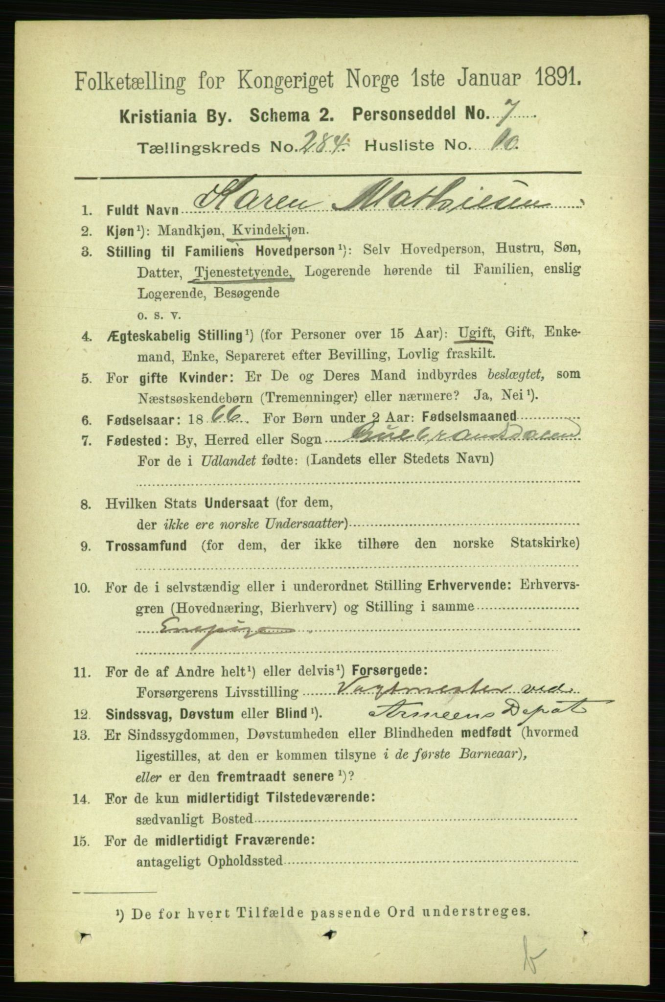 RA, 1891 census for 0301 Kristiania, 1891, p. 173740