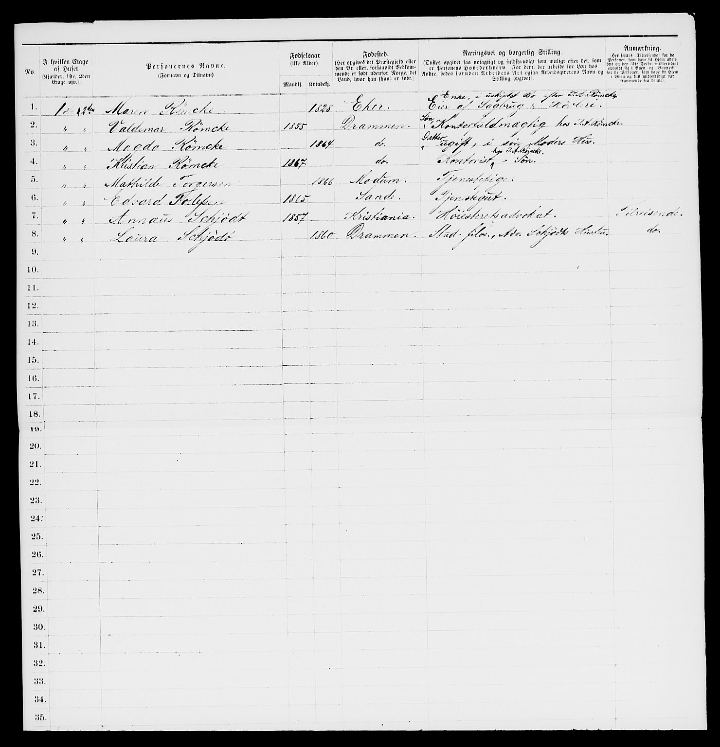 SAKO, 1885 census for 0602 Drammen, 1885, p. 1771