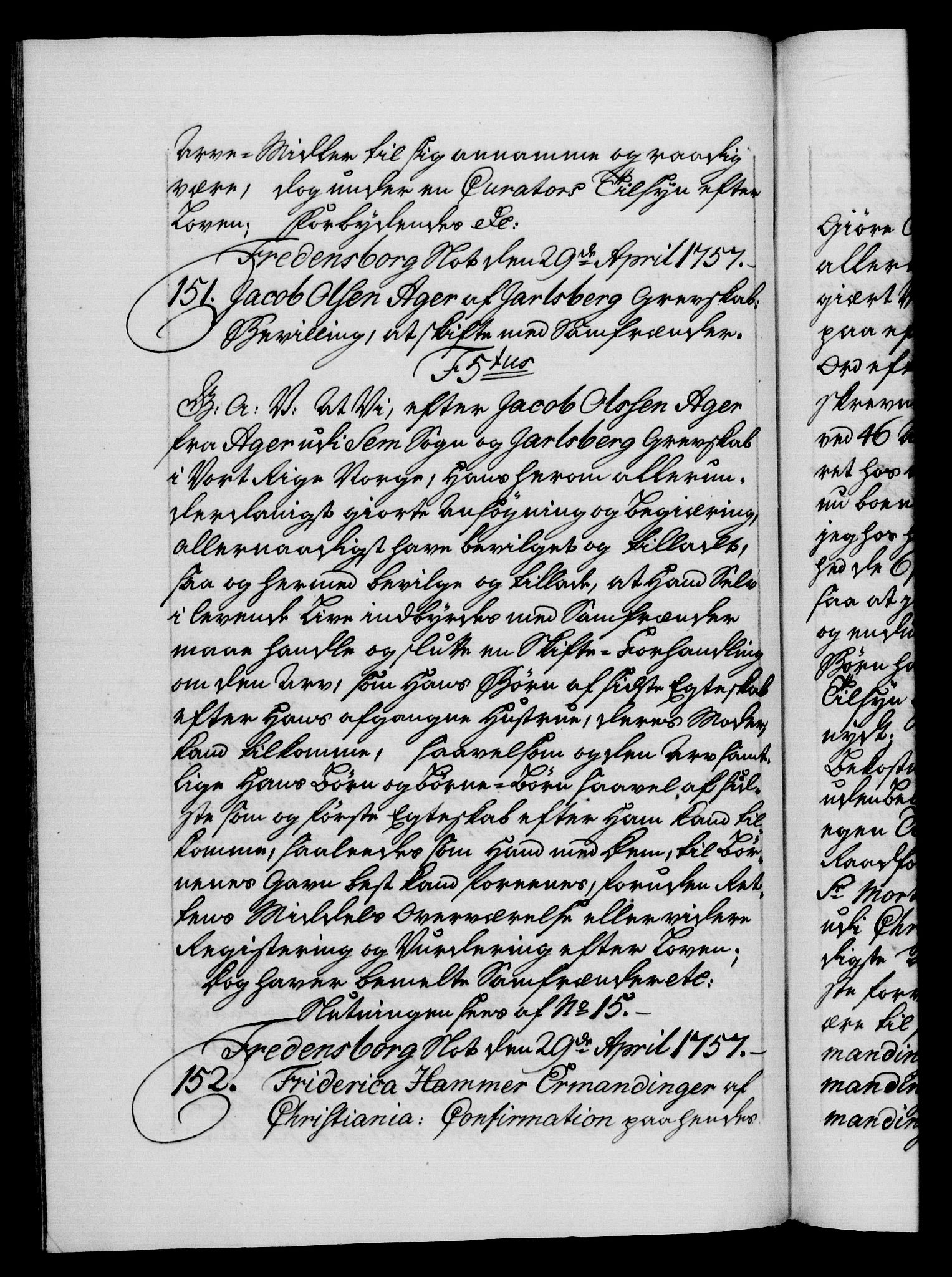 Danske Kanselli 1572-1799, AV/RA-EA-3023/F/Fc/Fca/Fcaa/L0040: Norske registre, 1757-1759, p. 89b