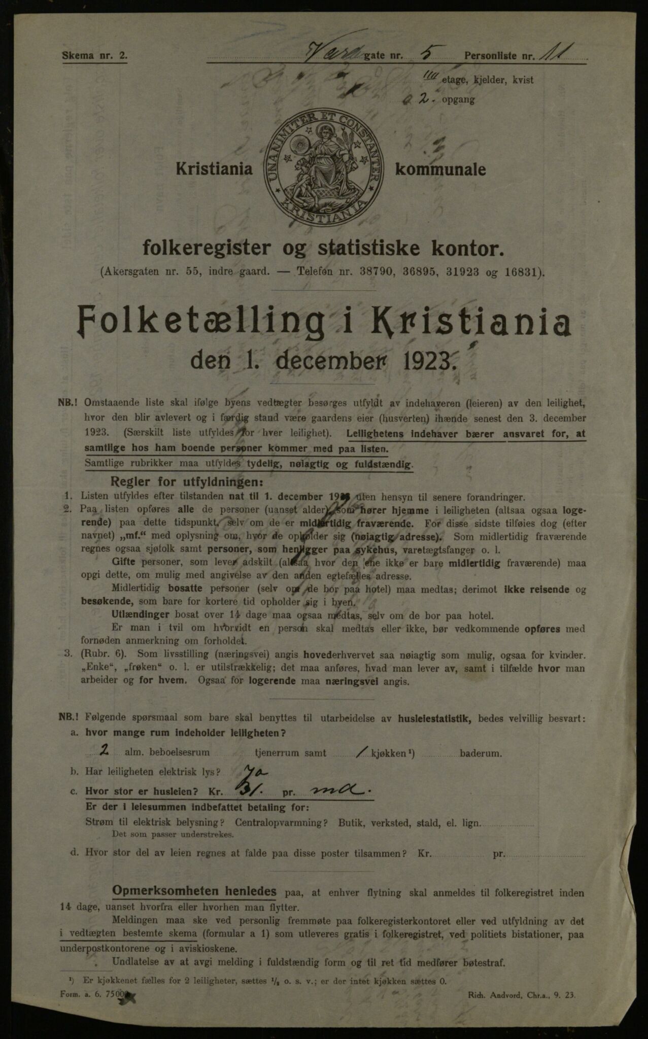 OBA, Municipal Census 1923 for Kristiania, 1923, p. 134767