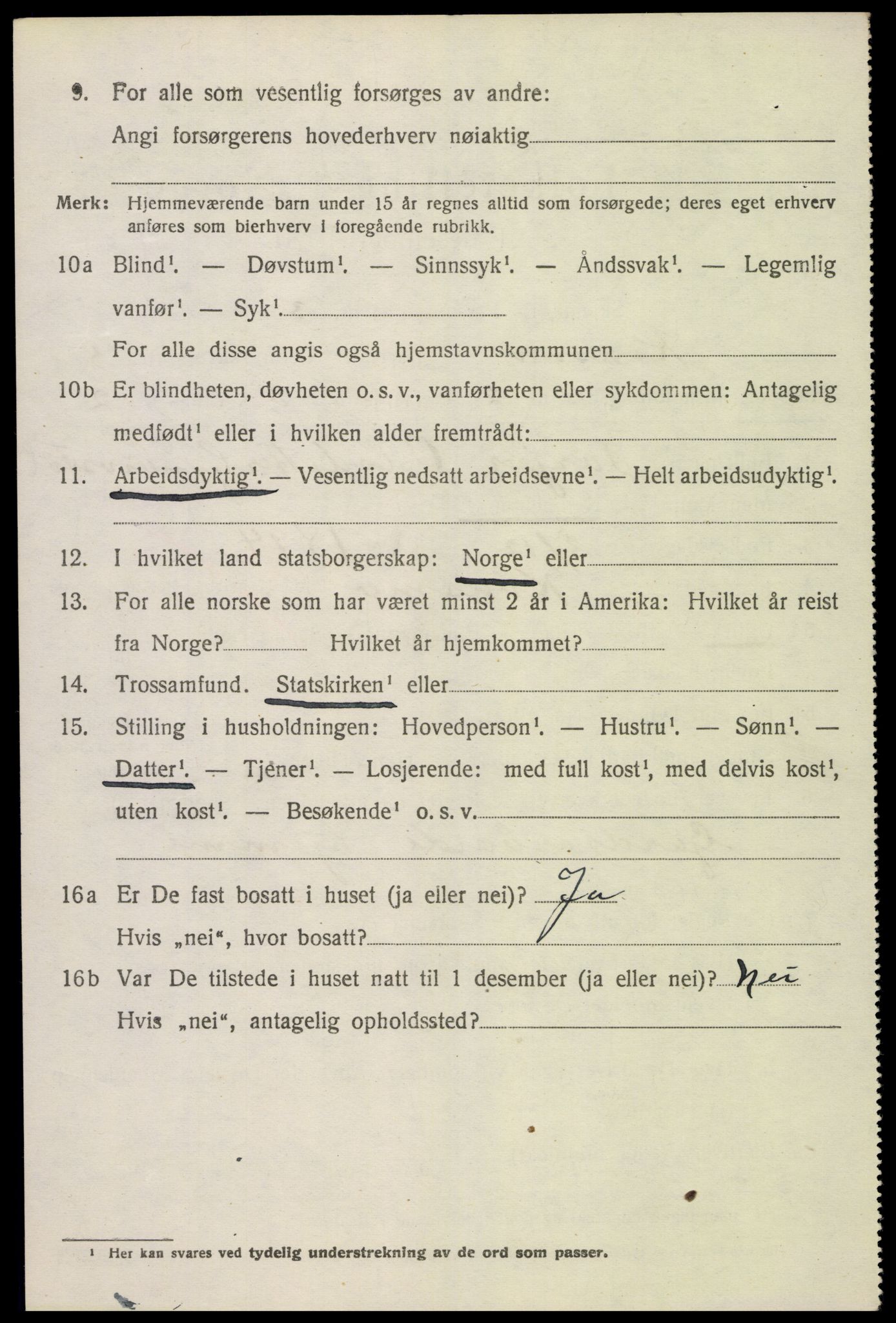 SAK, 1920 census for Konsmo, 1920, p. 1285