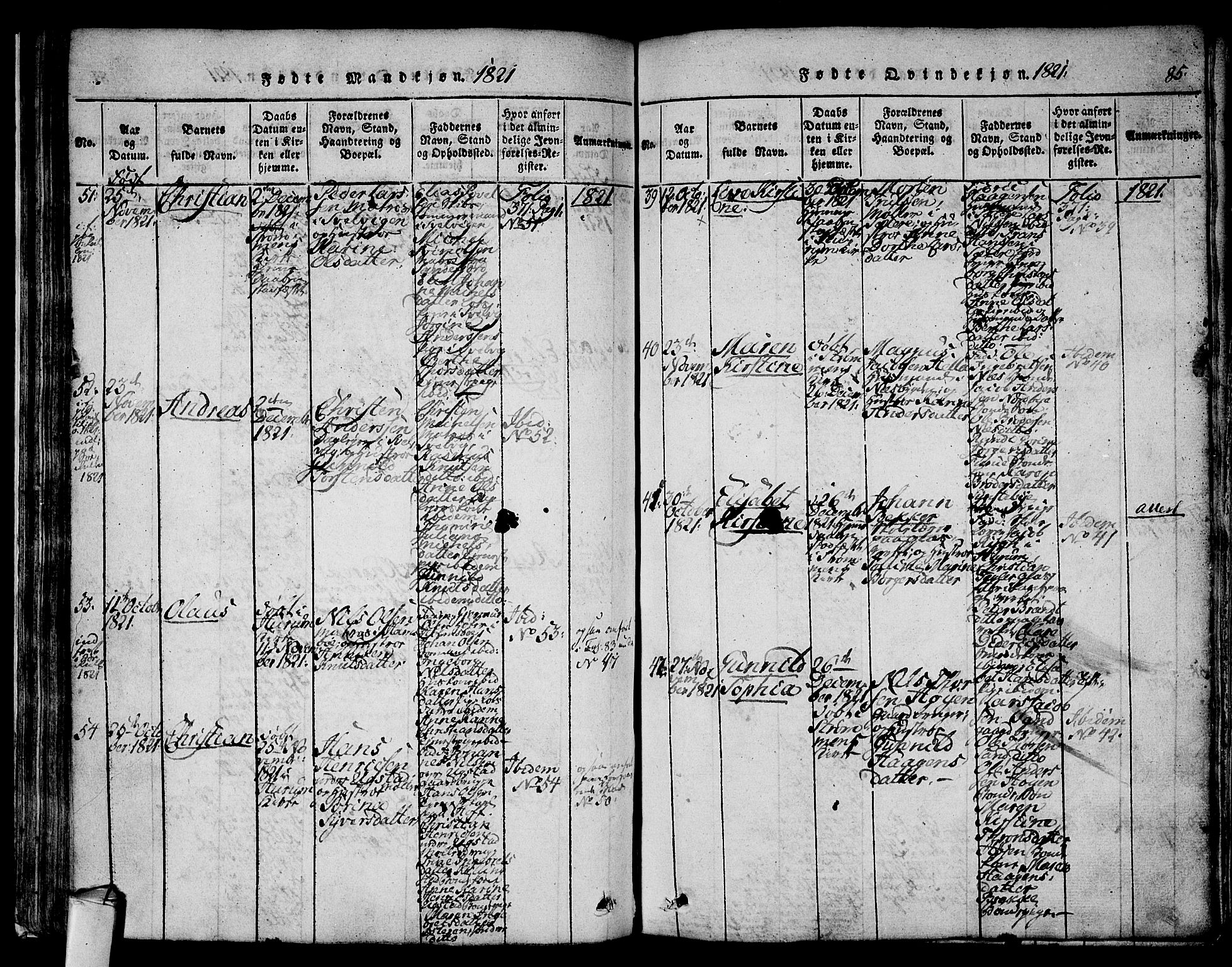 Hurum kirkebøker, AV/SAKO-A-229/F/Fa/L0009: Parish register (official) no. 9, 1816-1826, p. 85