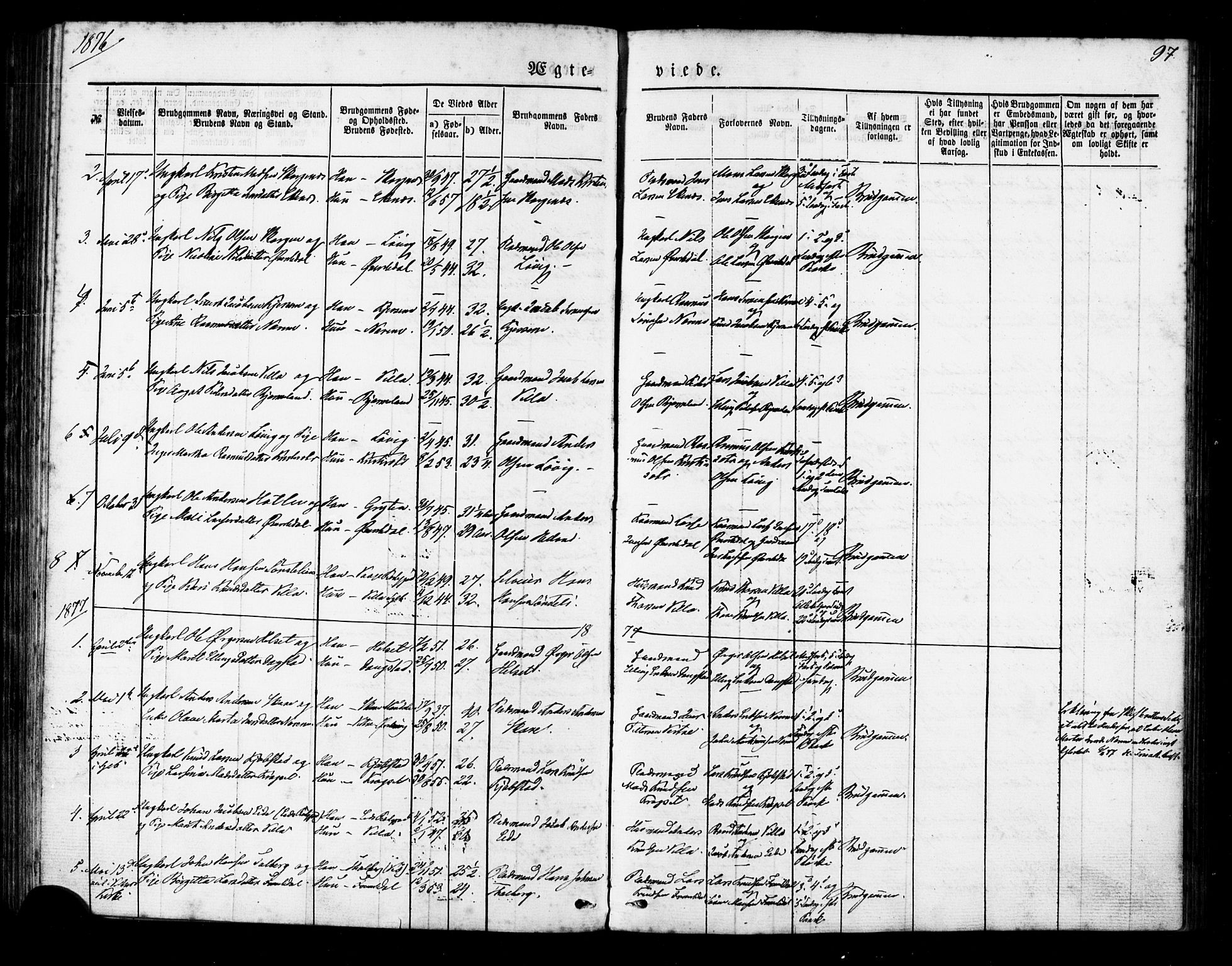 Ministerialprotokoller, klokkerbøker og fødselsregistre - Møre og Romsdal, SAT/A-1454/541/L0545: Parish register (official) no. 541A02, 1872-1886, p. 97
