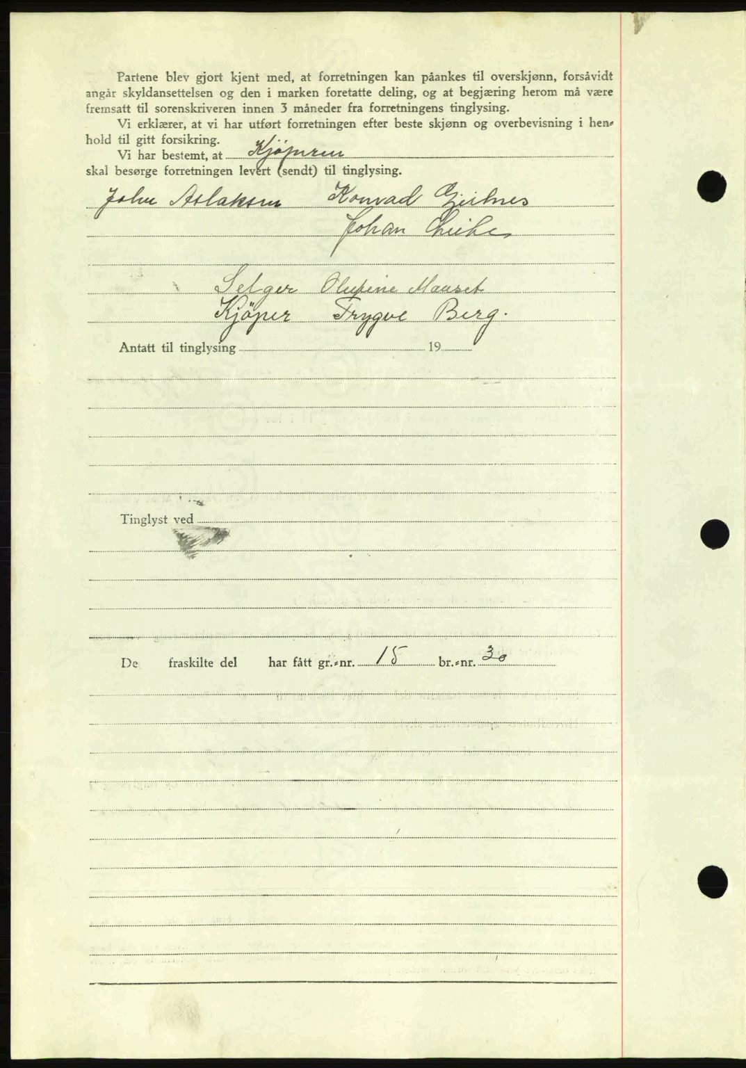 Romsdal sorenskriveri, AV/SAT-A-4149/1/2/2C: Mortgage book no. A11, 1941-1942, Diary no: : 96/1942