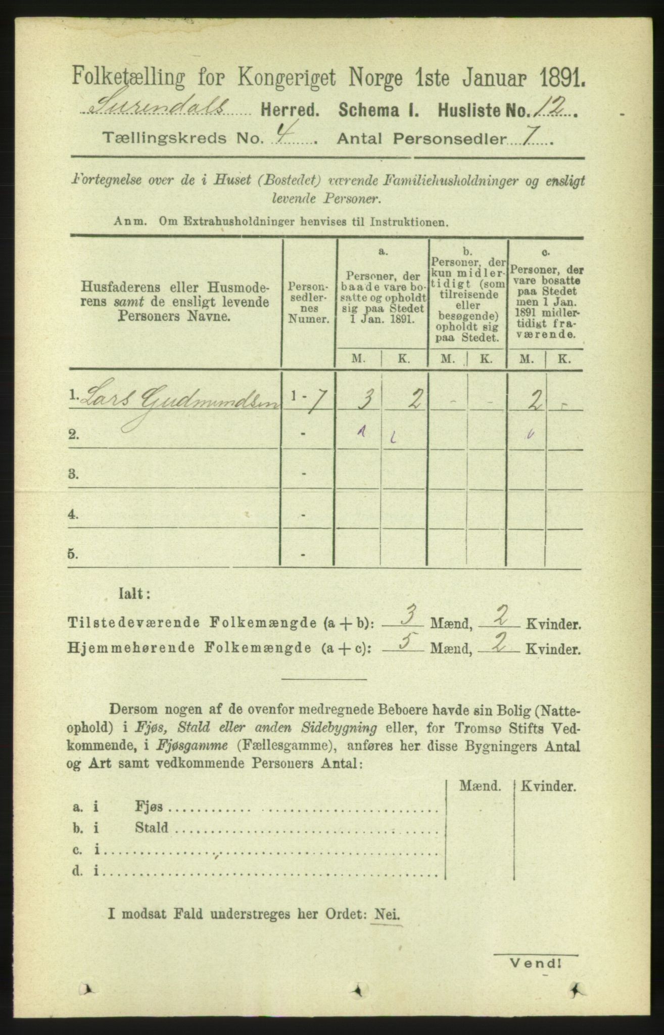 RA, 1891 census for 1566 Surnadal, 1891, p. 1034