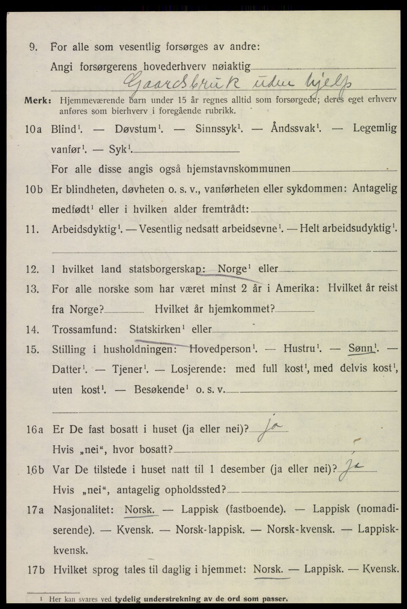 SAT, 1920 census for Skogn, 1920, p. 5836