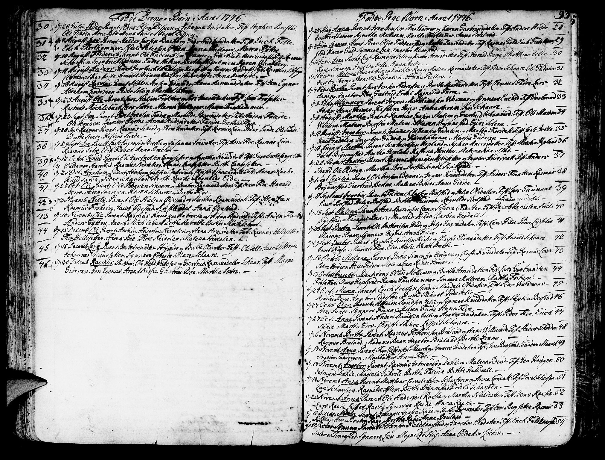 Innvik sokneprestembete, SAB/A-80501: Parish register (official) no. A 1, 1750-1816, p. 93