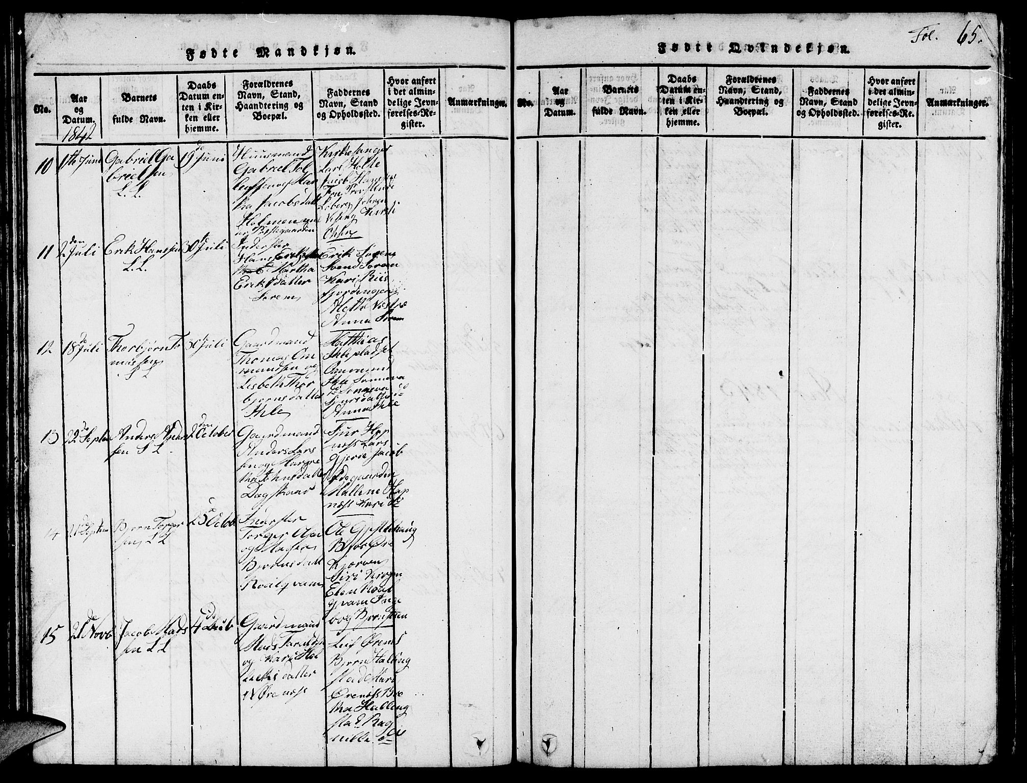 Vikedal sokneprestkontor, AV/SAST-A-101840/01/V: Parish register (copy) no. B 1, 1816-1853, p. 65