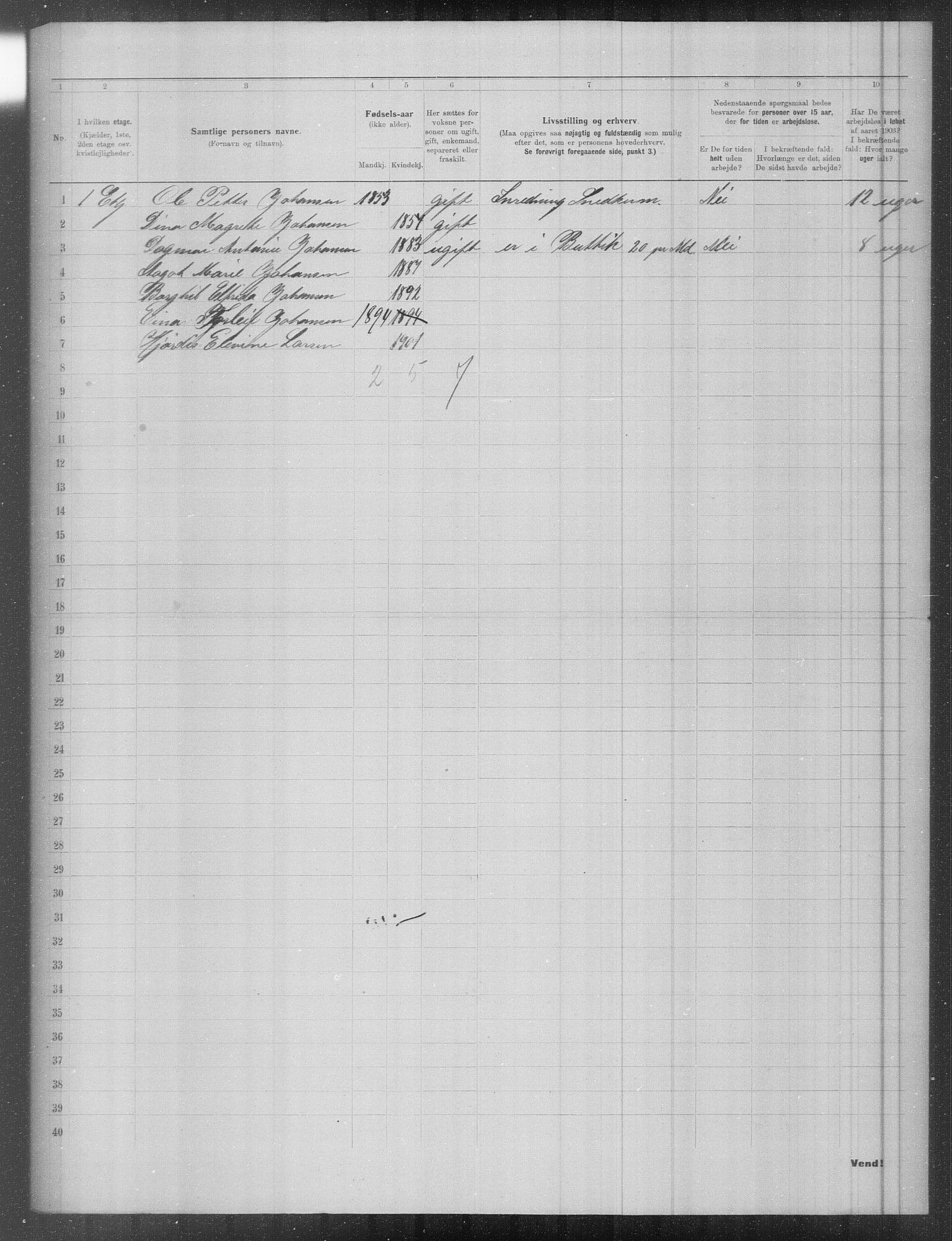 OBA, Municipal Census 1903 for Kristiania, 1903, p. 4514