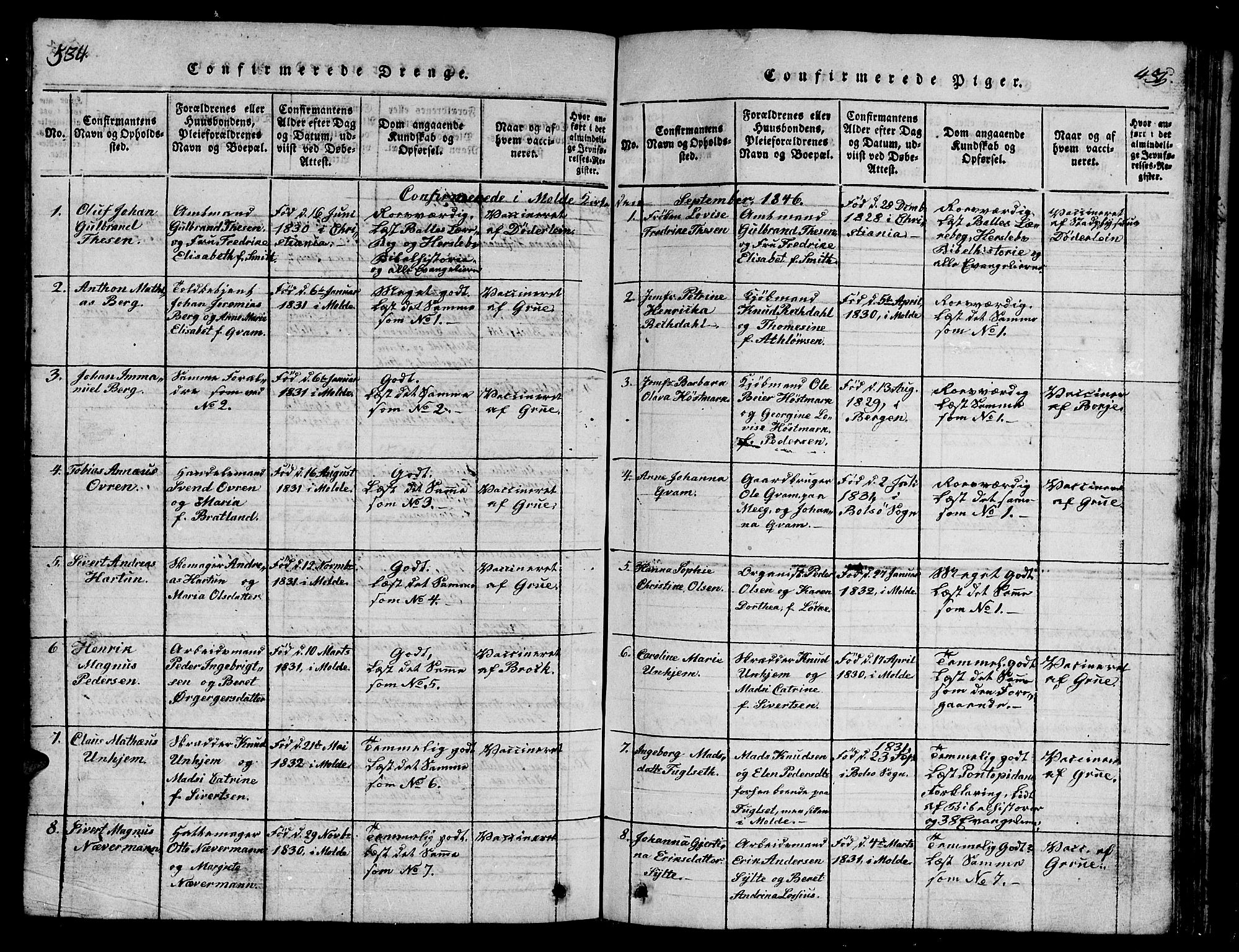 Ministerialprotokoller, klokkerbøker og fødselsregistre - Møre og Romsdal, SAT/A-1454/558/L0700: Parish register (copy) no. 558C01, 1818-1868, p. 534-535