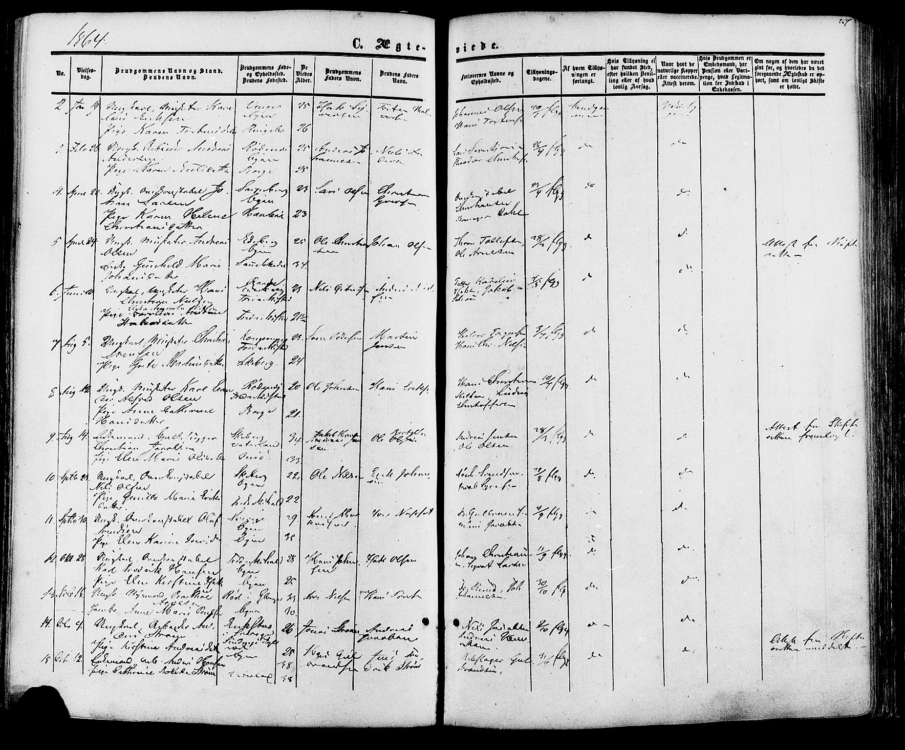 Fredrikstad prestekontor Kirkebøker, AV/SAO-A-11082/F/Fa/L0006: Parish register (official) no. 6, 1857-1878, p. 267