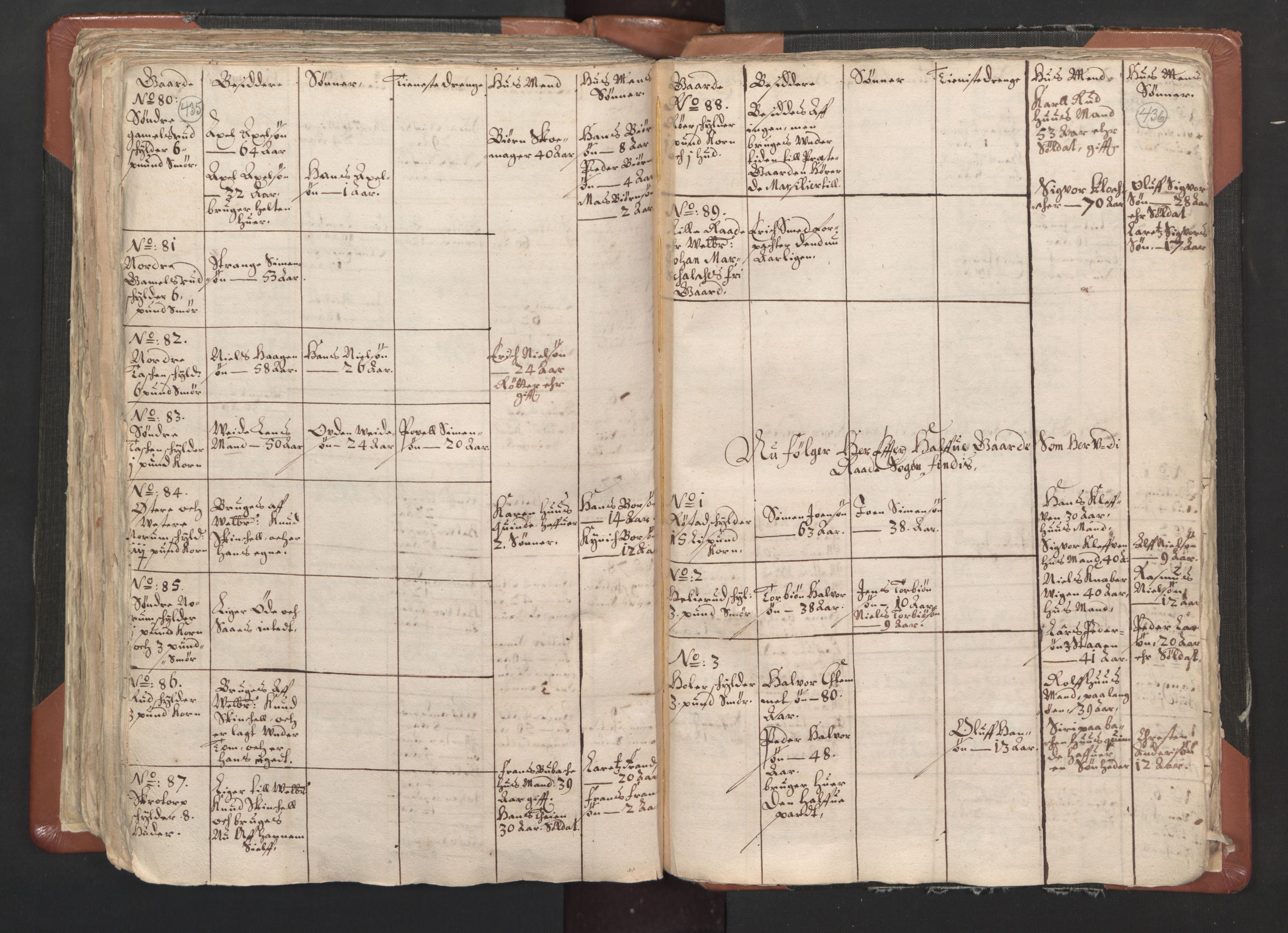 RA, Vicar's Census 1664-1666, no. 1: Nedre Borgesyssel deanery, 1664-1666, p. 435-436