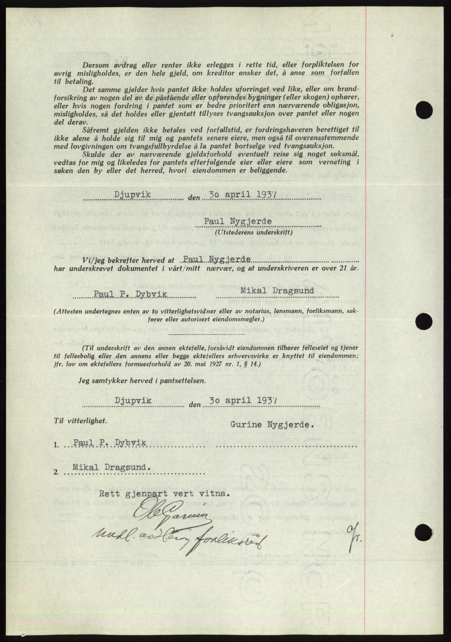 Søre Sunnmøre sorenskriveri, AV/SAT-A-4122/1/2/2C/L0063: Mortgage book no. 57, 1937-1937, Diary no: : 735/1937