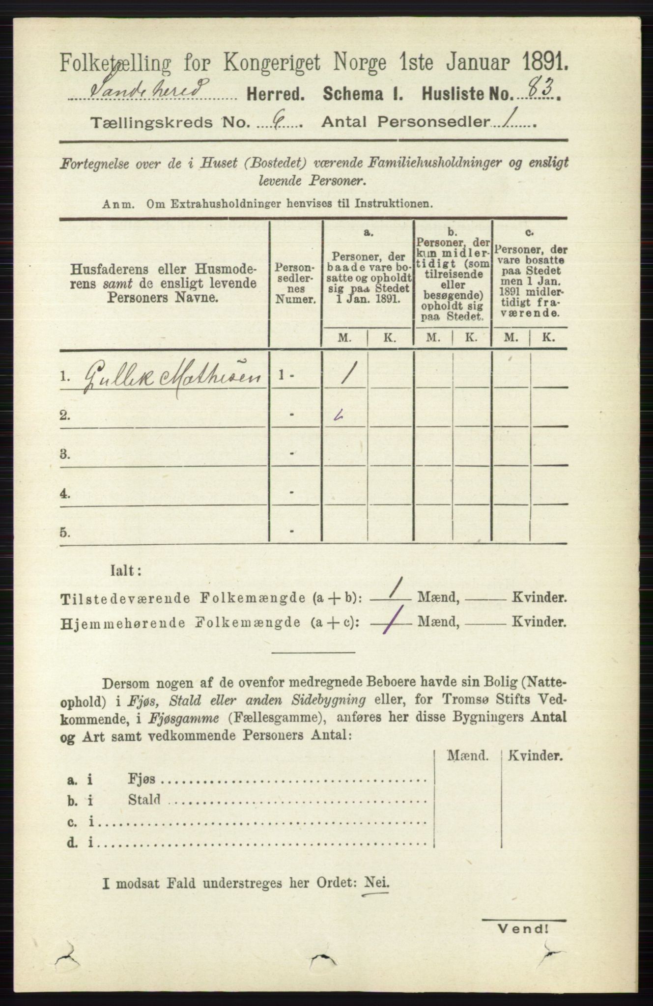 RA, 1891 census for 0724 Sandeherred, 1891, p. 3507