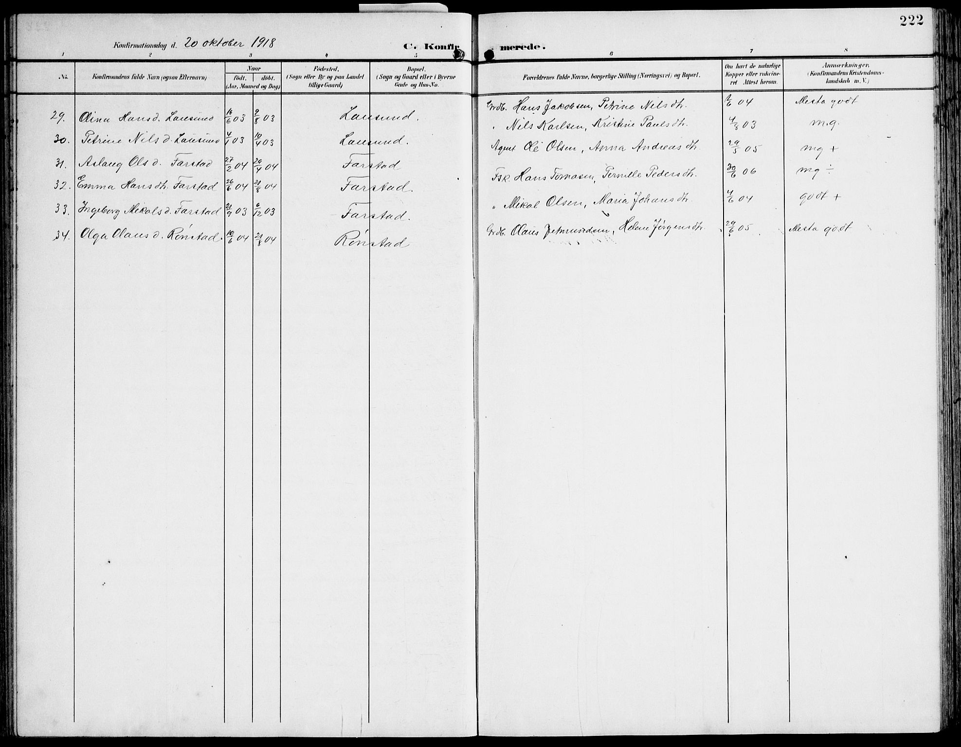 Ministerialprotokoller, klokkerbøker og fødselsregistre - Møre og Romsdal, AV/SAT-A-1454/536/L0511: Parish register (copy) no. 536C06, 1899-1944, p. 222