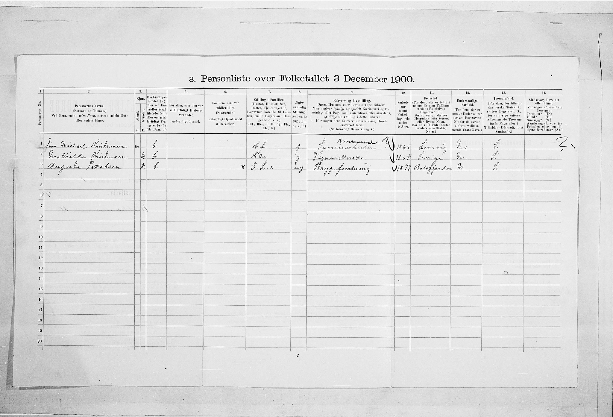 SAO, 1900 census for Kristiania, 1900, p. 111049