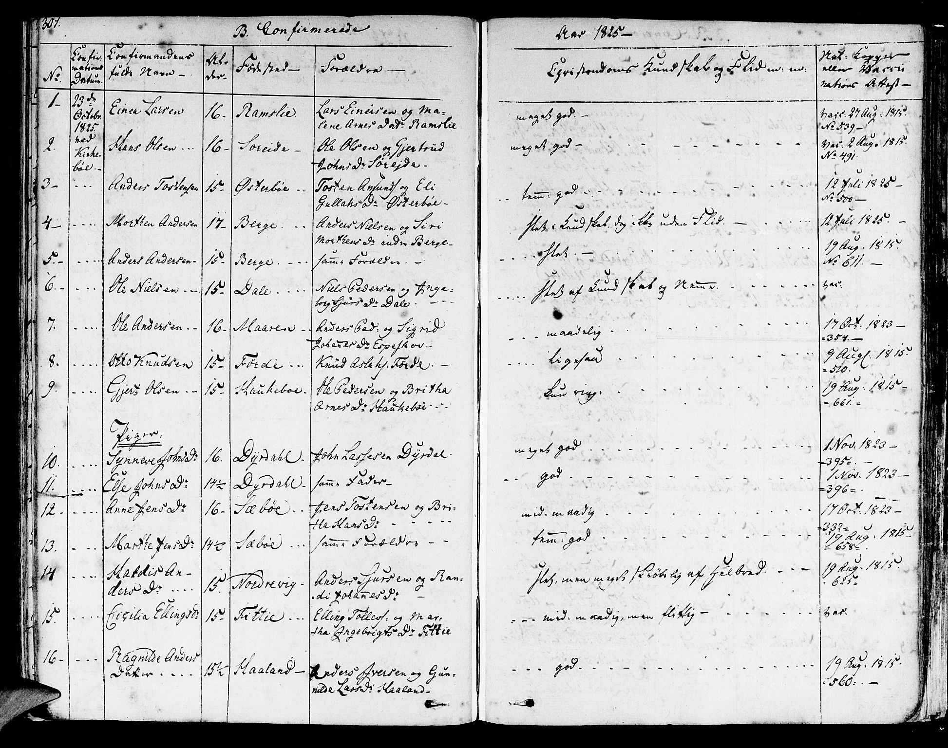 Lavik sokneprestembete, SAB/A-80901: Parish register (official) no. A 2I, 1821-1842, p. 301
