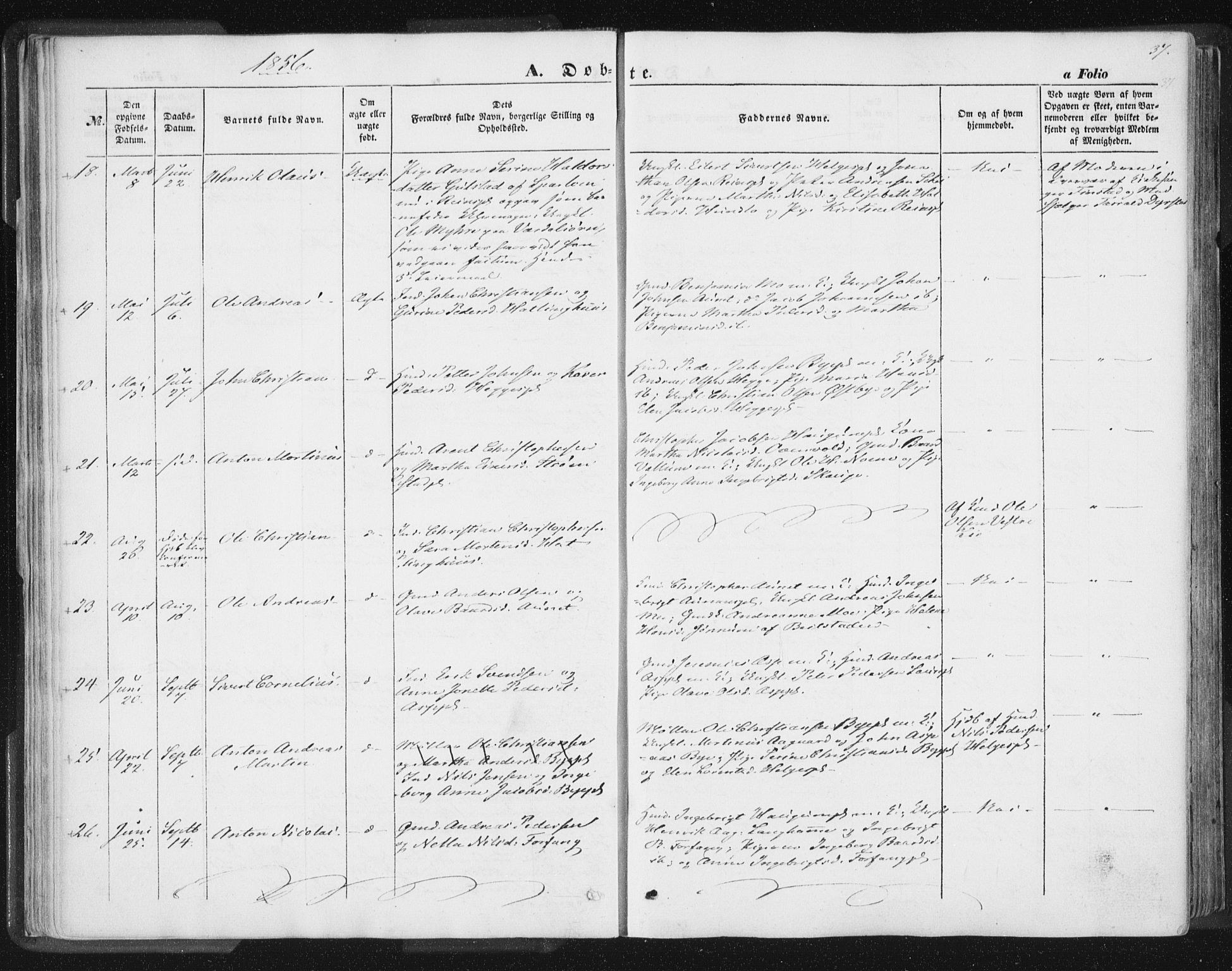 Ministerialprotokoller, klokkerbøker og fødselsregistre - Nord-Trøndelag, AV/SAT-A-1458/746/L0446: Parish register (official) no. 746A05, 1846-1859, p. 37