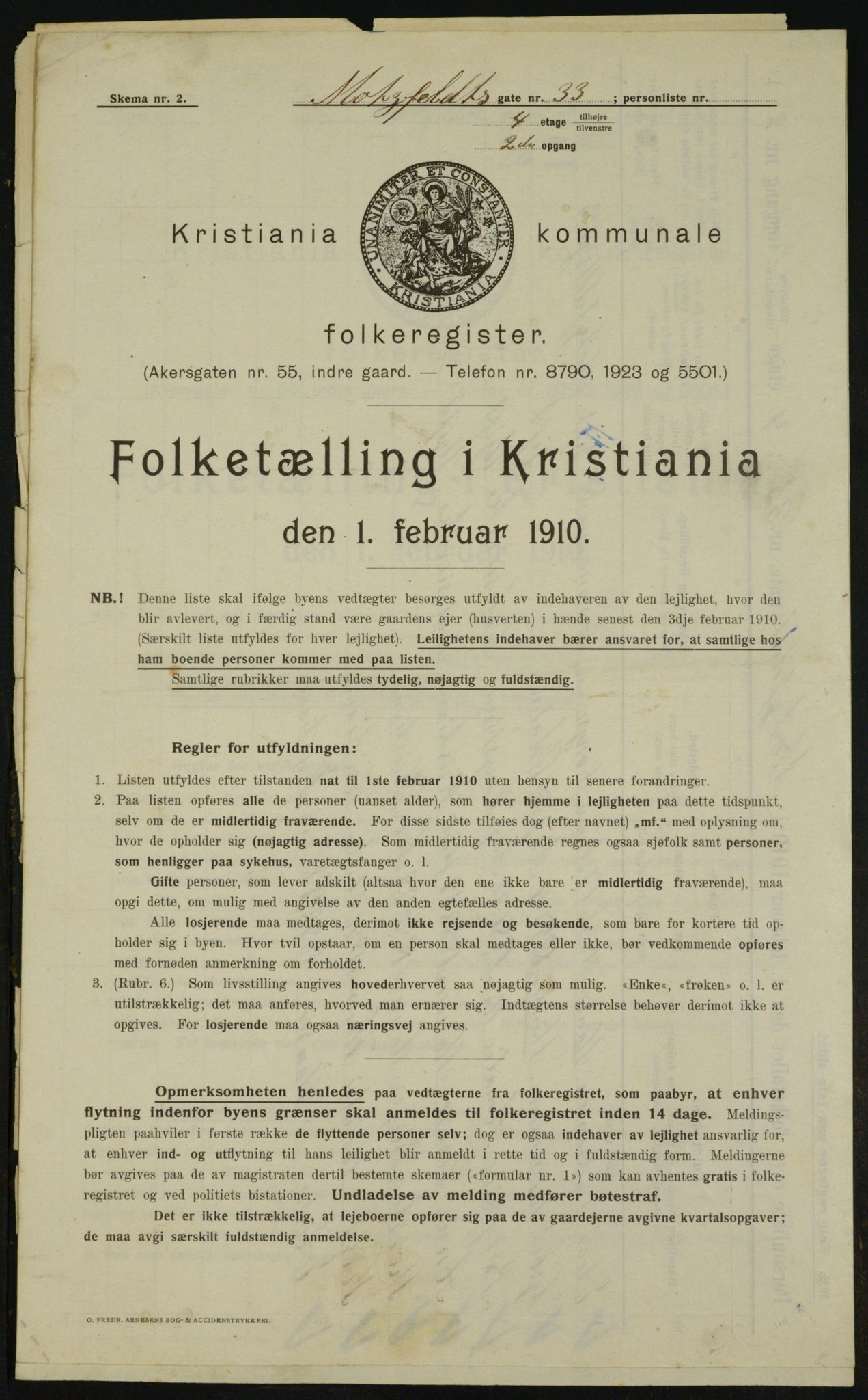 OBA, Municipal Census 1910 for Kristiania, 1910, p. 64427