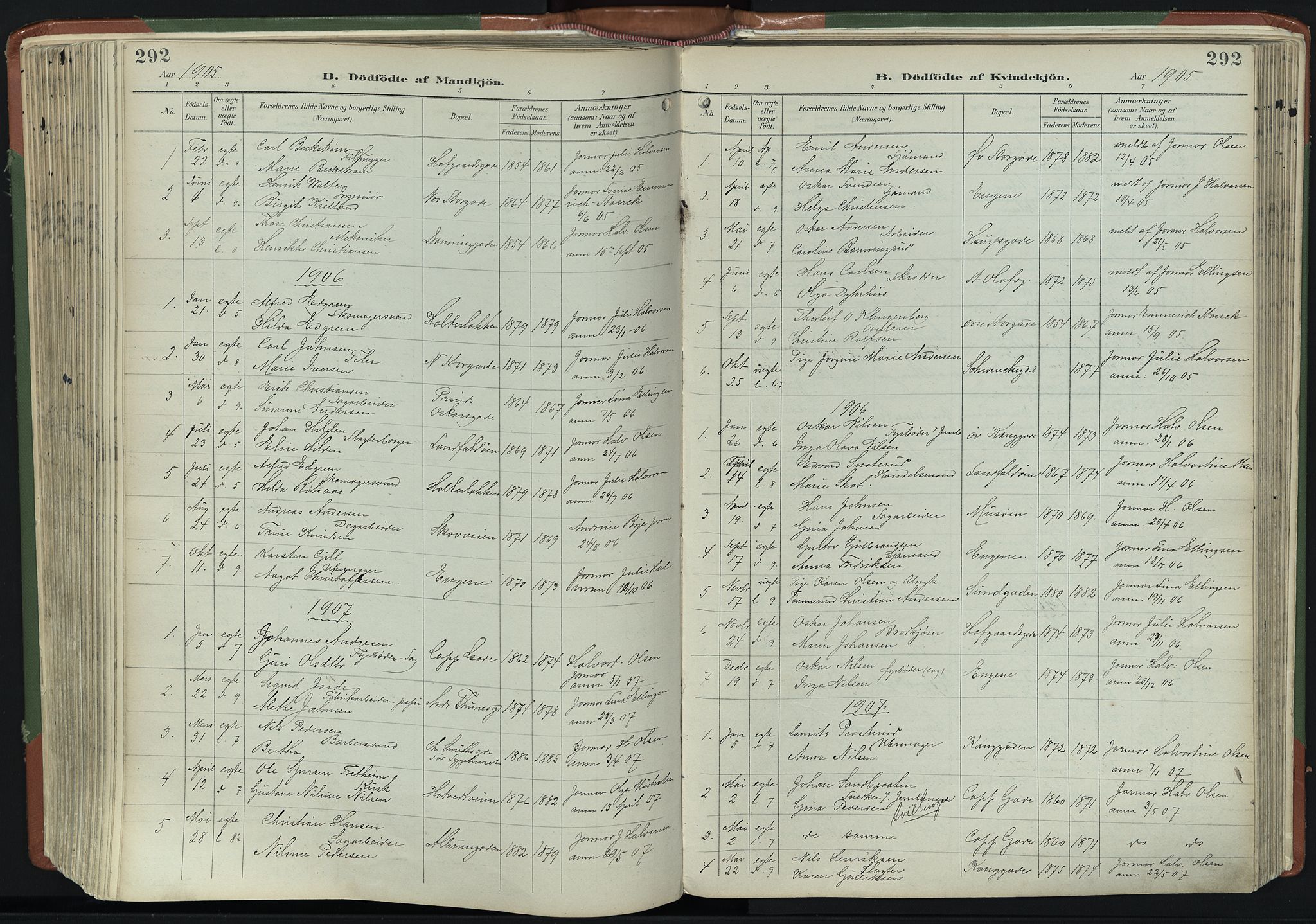 Bragernes kirkebøker, AV/SAKO-A-6/F/Fb/L0009: Parish register (official) no. II 9, 1902-1911, p. 292