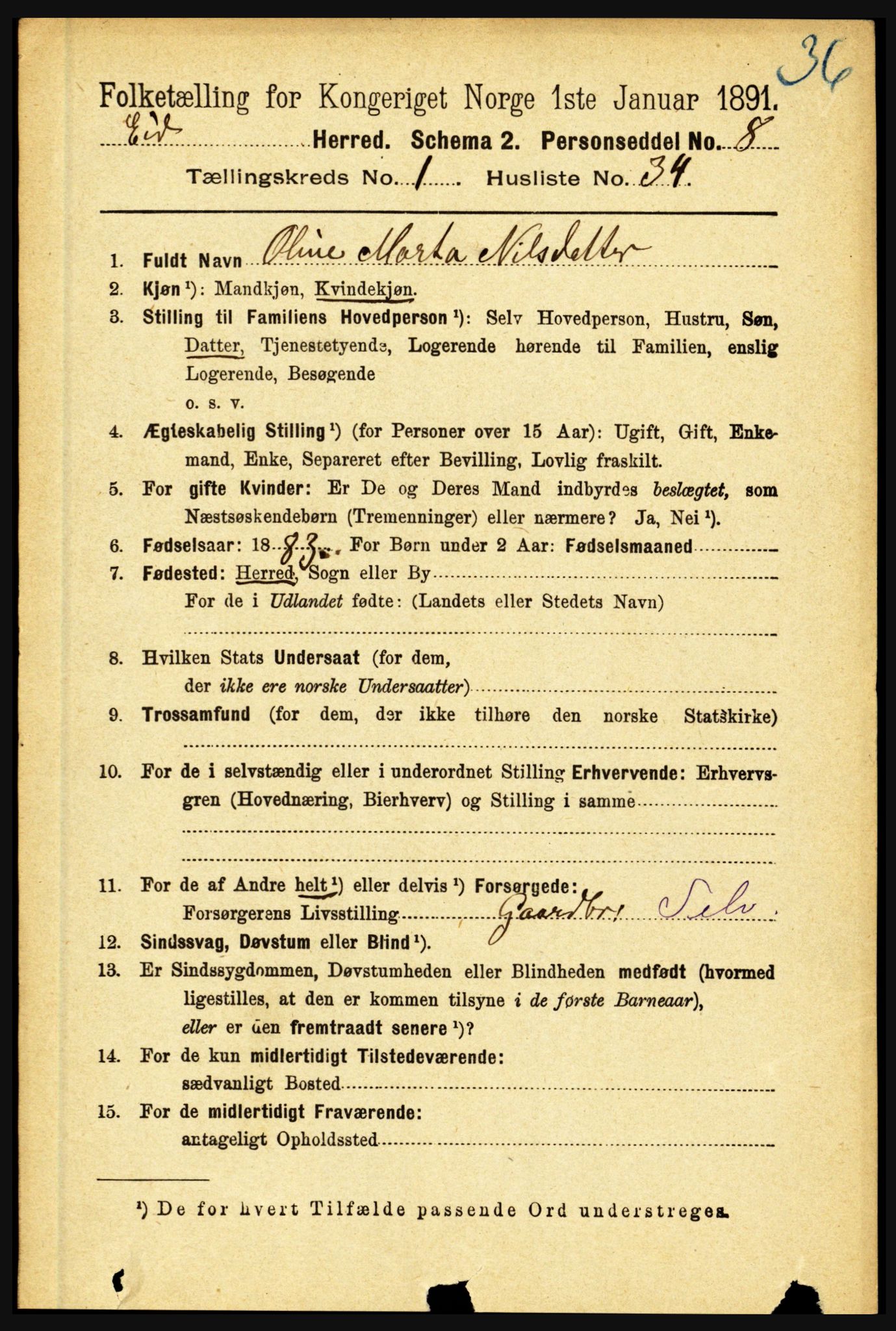 RA, 1891 census for 1443 Eid, 1891, p. 275