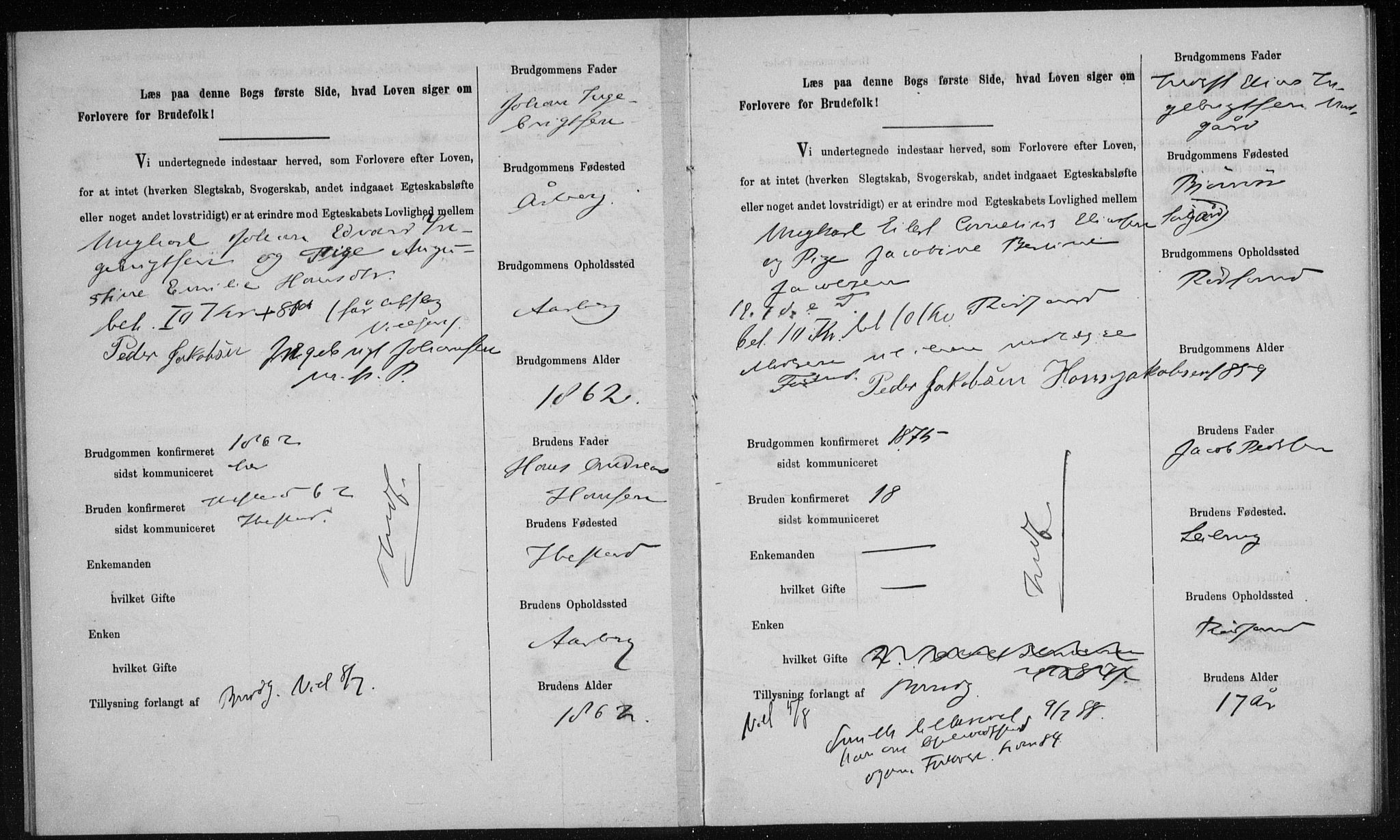 Berg sokneprestkontor, AV/SATØ-S-1318/H/Hc/L0063: Banns register no. 63, 1887-1898