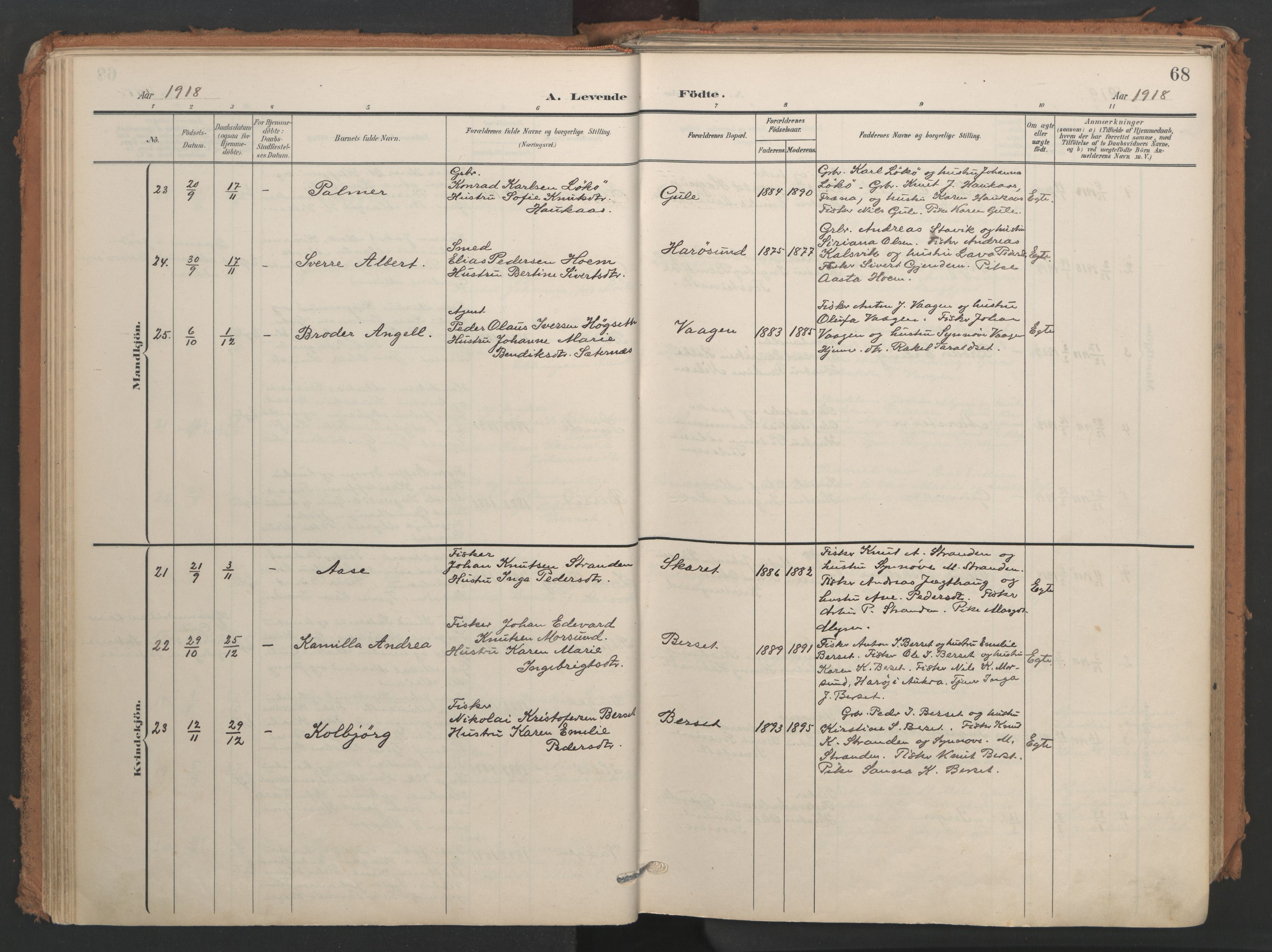 Ministerialprotokoller, klokkerbøker og fødselsregistre - Møre og Romsdal, AV/SAT-A-1454/566/L0771: Parish register (official) no. 566A10, 1904-1929, p. 68