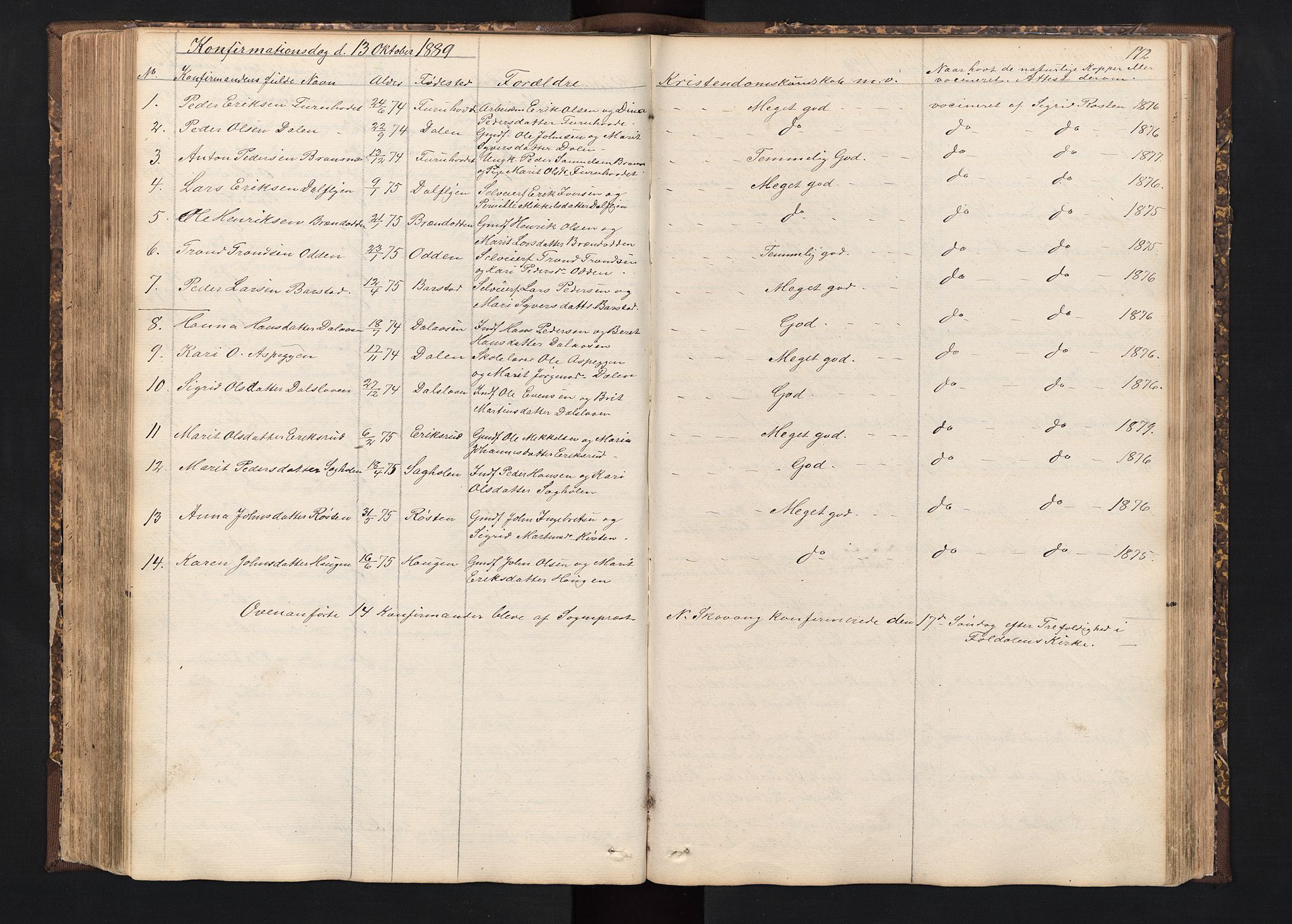 Alvdal prestekontor, SAH/PREST-060/H/Ha/Hab/L0001: Parish register (copy) no. 1, 1857-1893, p. 172