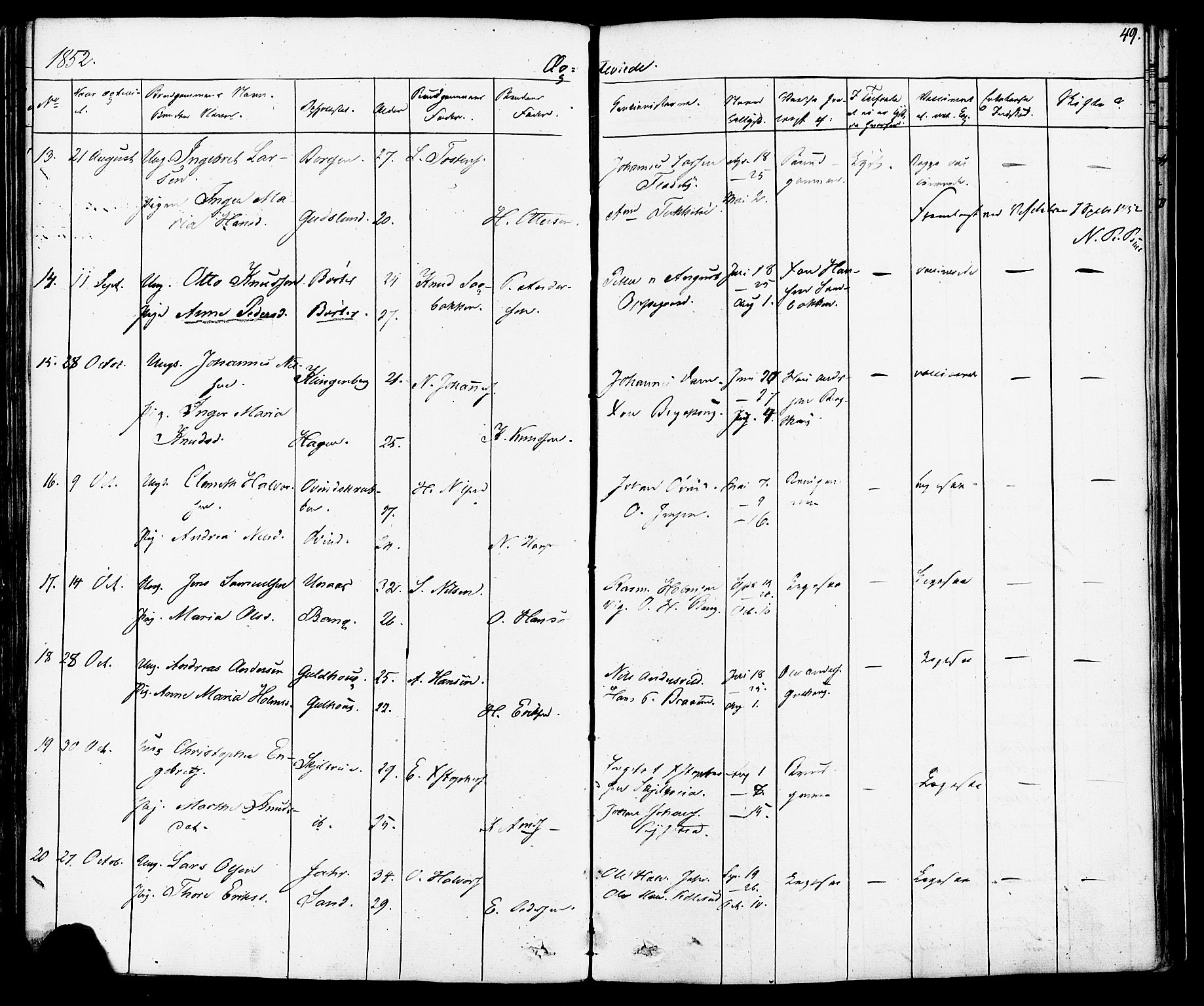 Enebakk prestekontor Kirkebøker, AV/SAO-A-10171c/F/Fa/L0012: Parish register (official) no. I 12, 1832-1882, p. 49