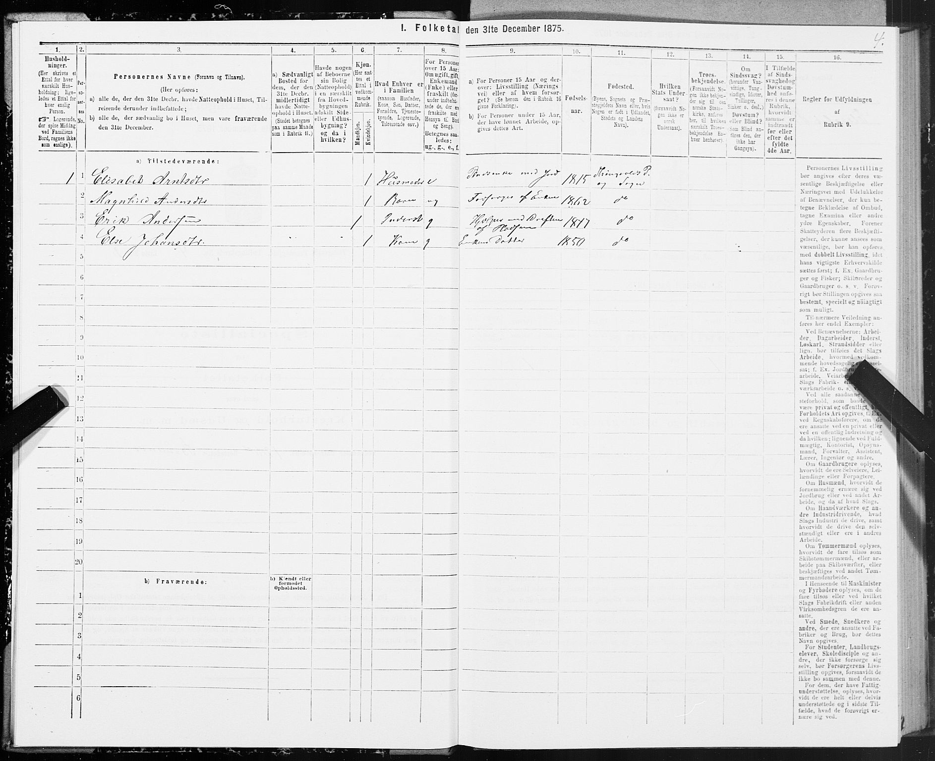 SAT, 1875 census for 1560P Tingvoll, 1875, p. 2004