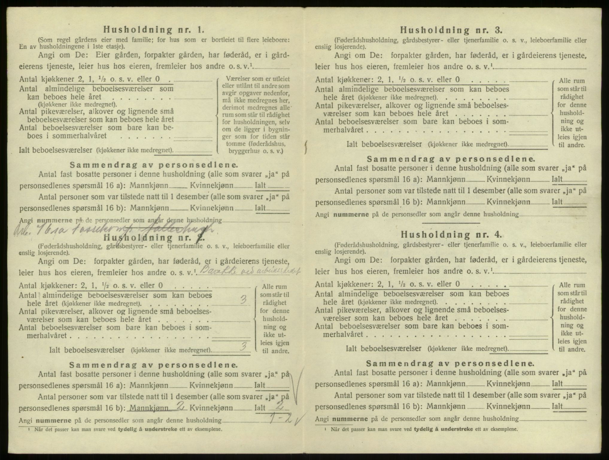 SAB, 1920 census for Ulvik, 1920, p. 88