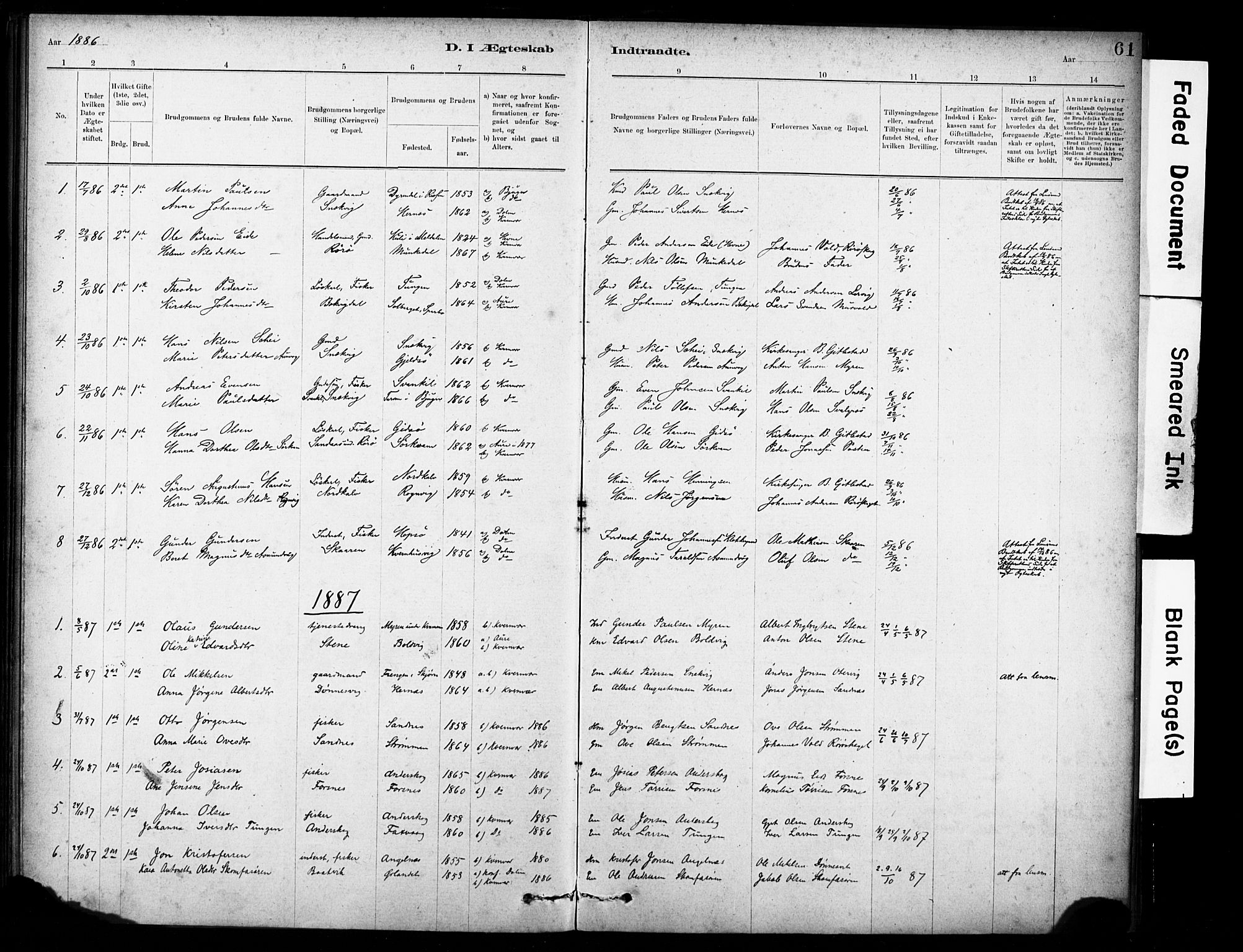 Ministerialprotokoller, klokkerbøker og fødselsregistre - Sør-Trøndelag, SAT/A-1456/635/L0551: Parish register (official) no. 635A01, 1882-1899, p. 61
