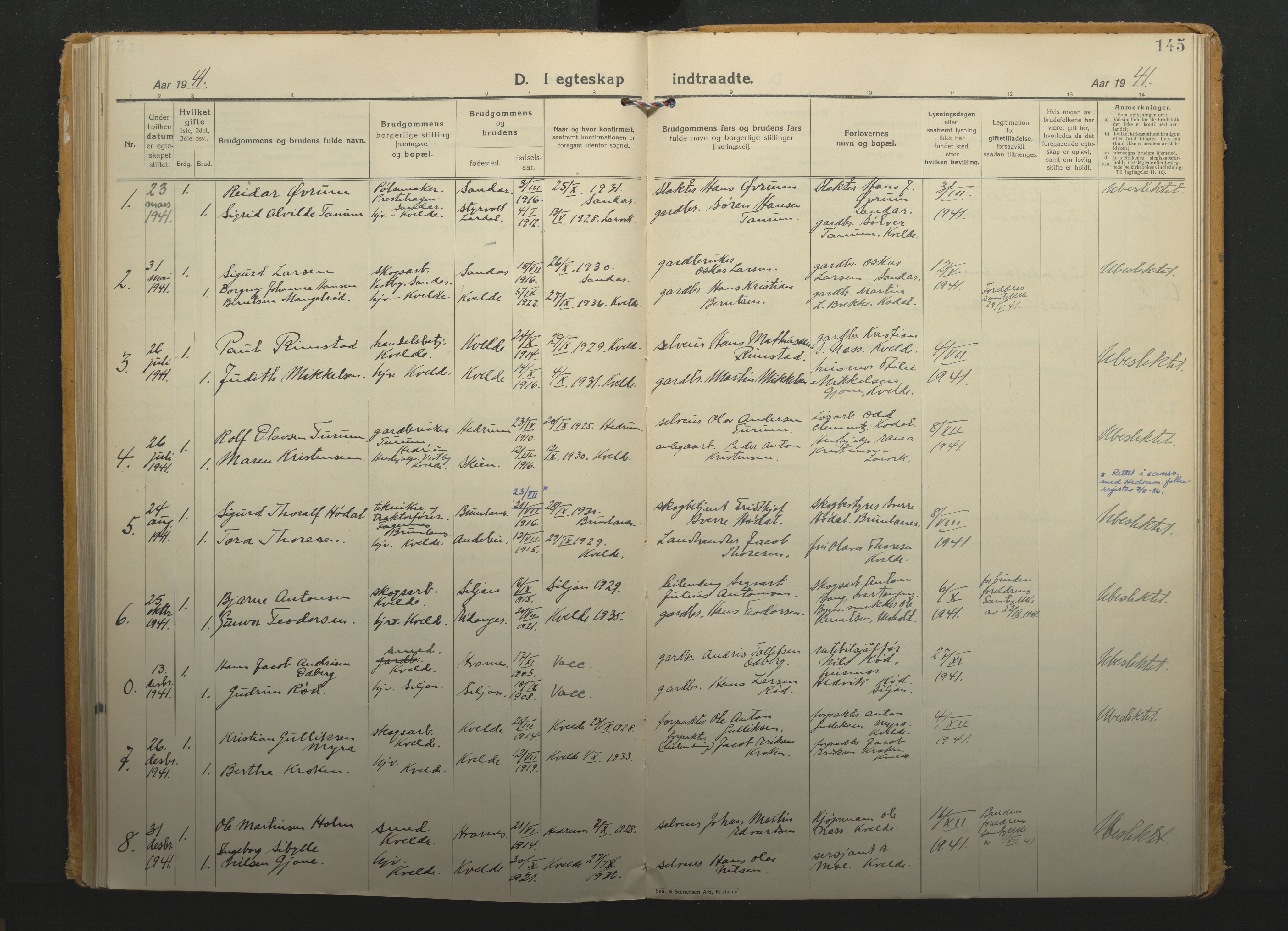 Hedrum kirkebøker, SAKO/A-344/F/Fb/L0003: Parish register (official) no. II 3, 1925-1942, p. 145