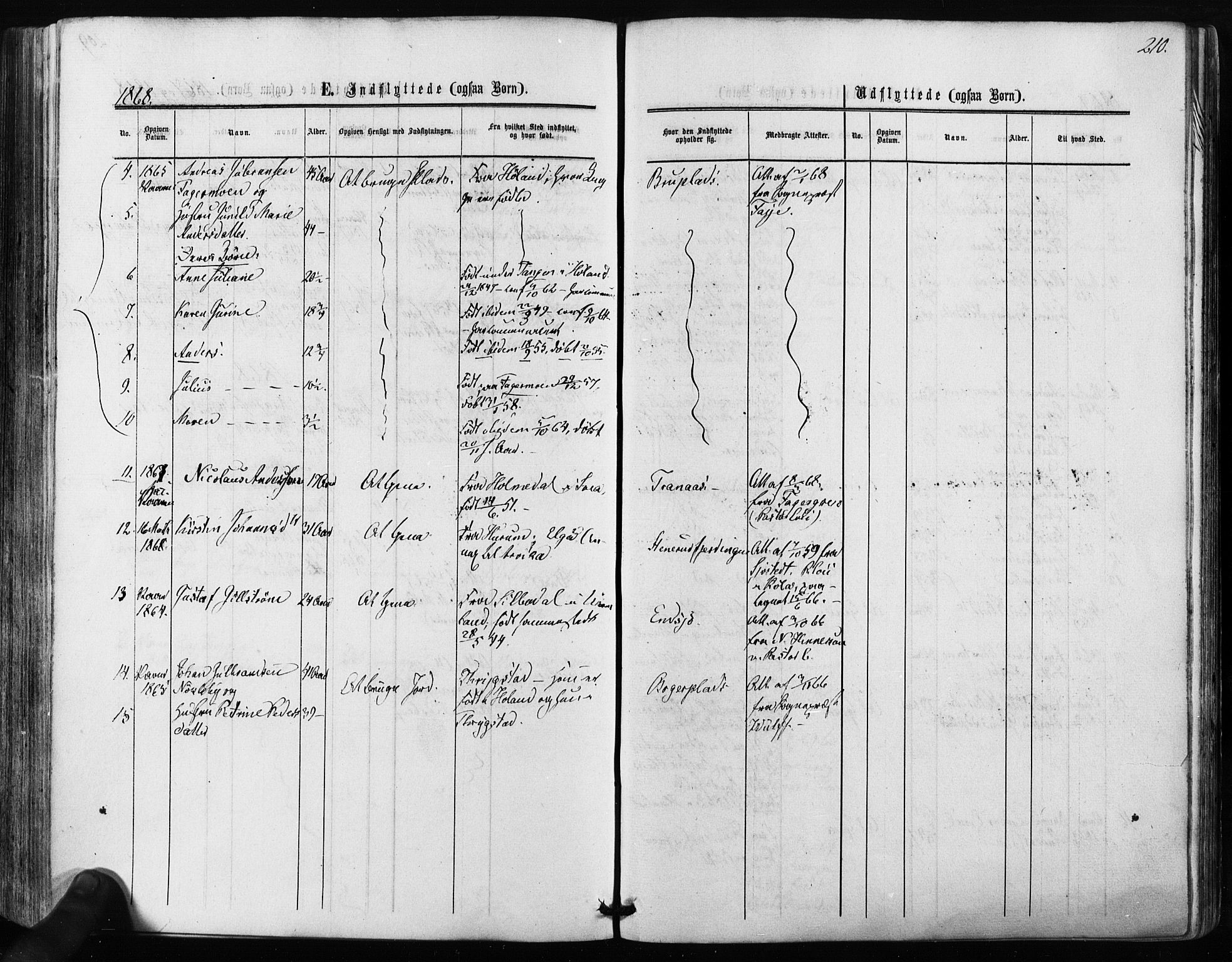 Kråkstad prestekontor Kirkebøker, SAO/A-10125a/F/Fa/L0007: Parish register (official) no. I 7, 1858-1870, p. 210